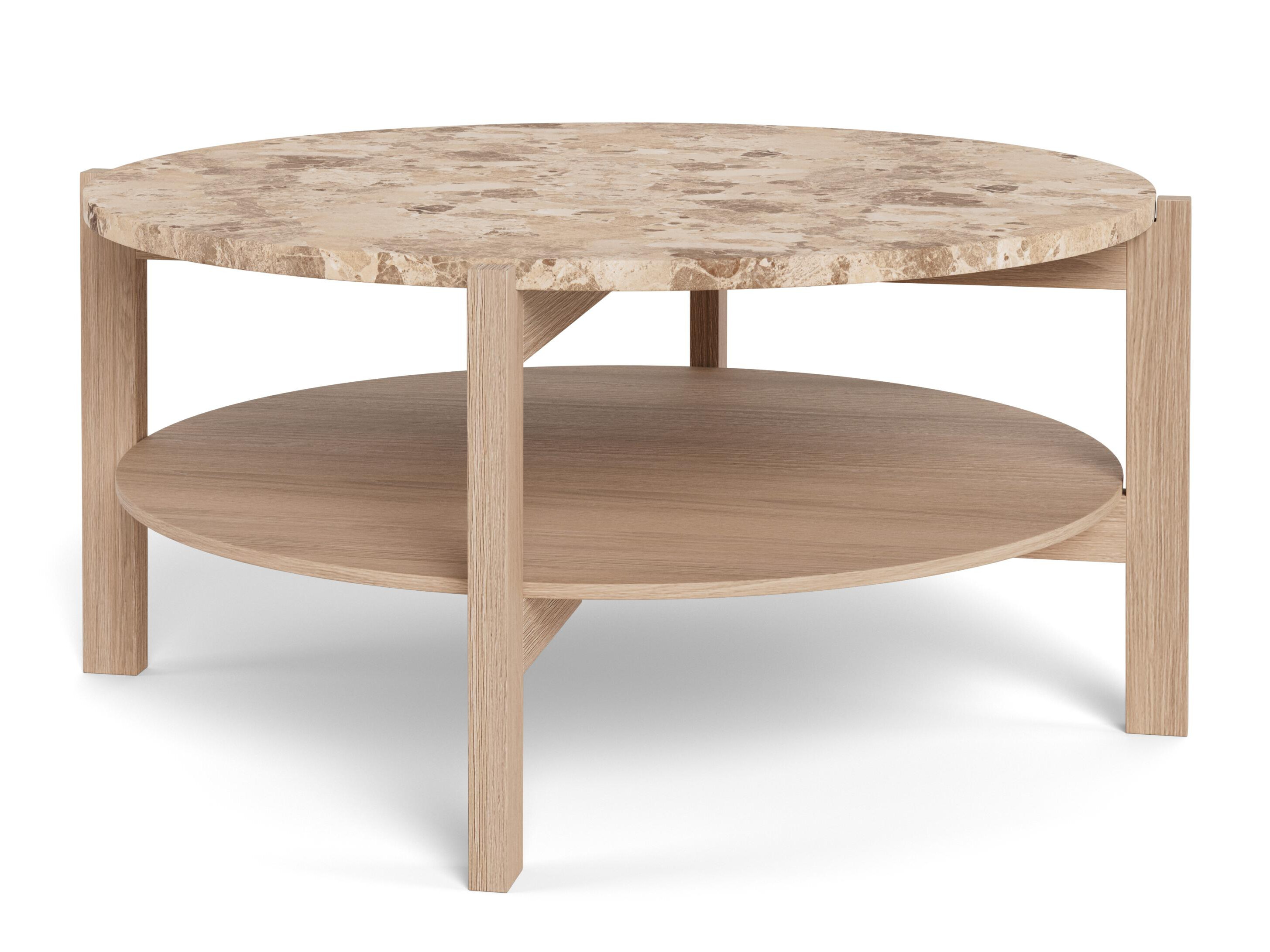 Table basse Norsica 1099 (Chêne clair + Marbre marron)