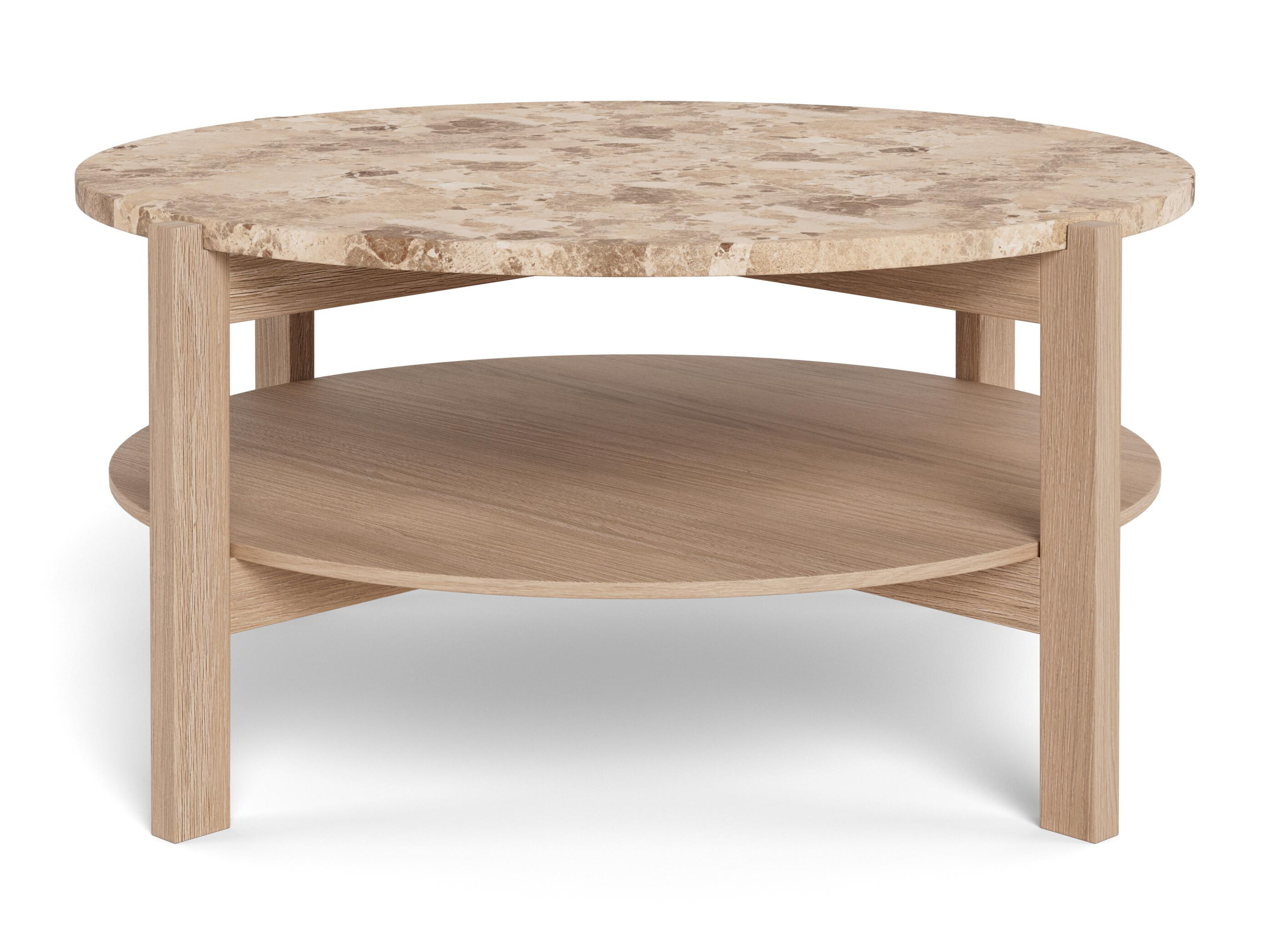 Table basse Norsica 1099 (Chêne clair + Marbre marron)
