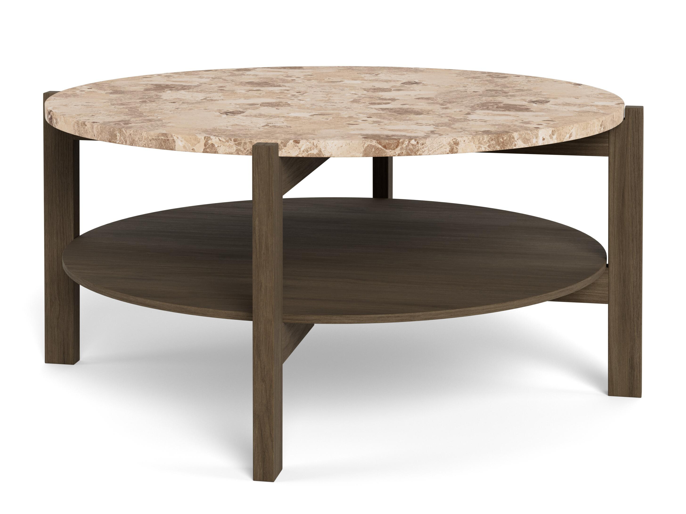 Table basse Norsica 1099 (Chêne foncé + Marbre marron)