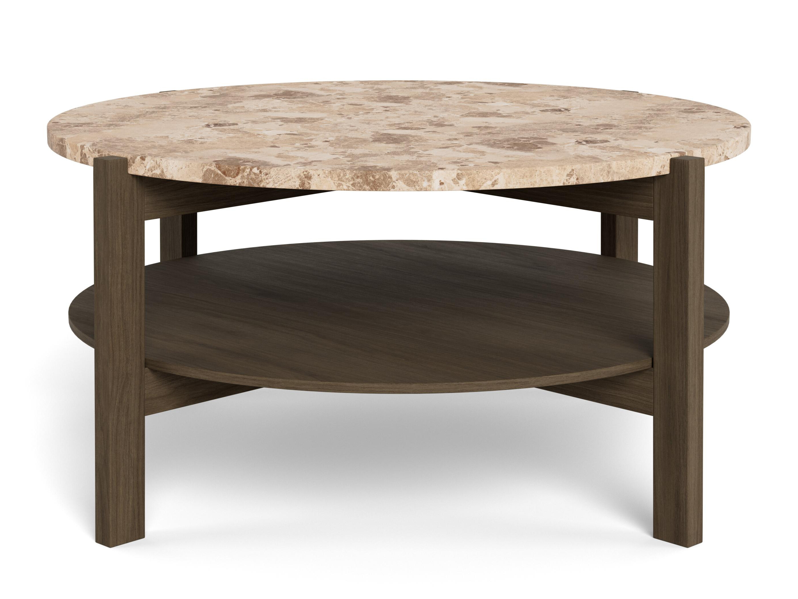 Table basse Norsica 1099 (Chêne foncé + Marbre marron)