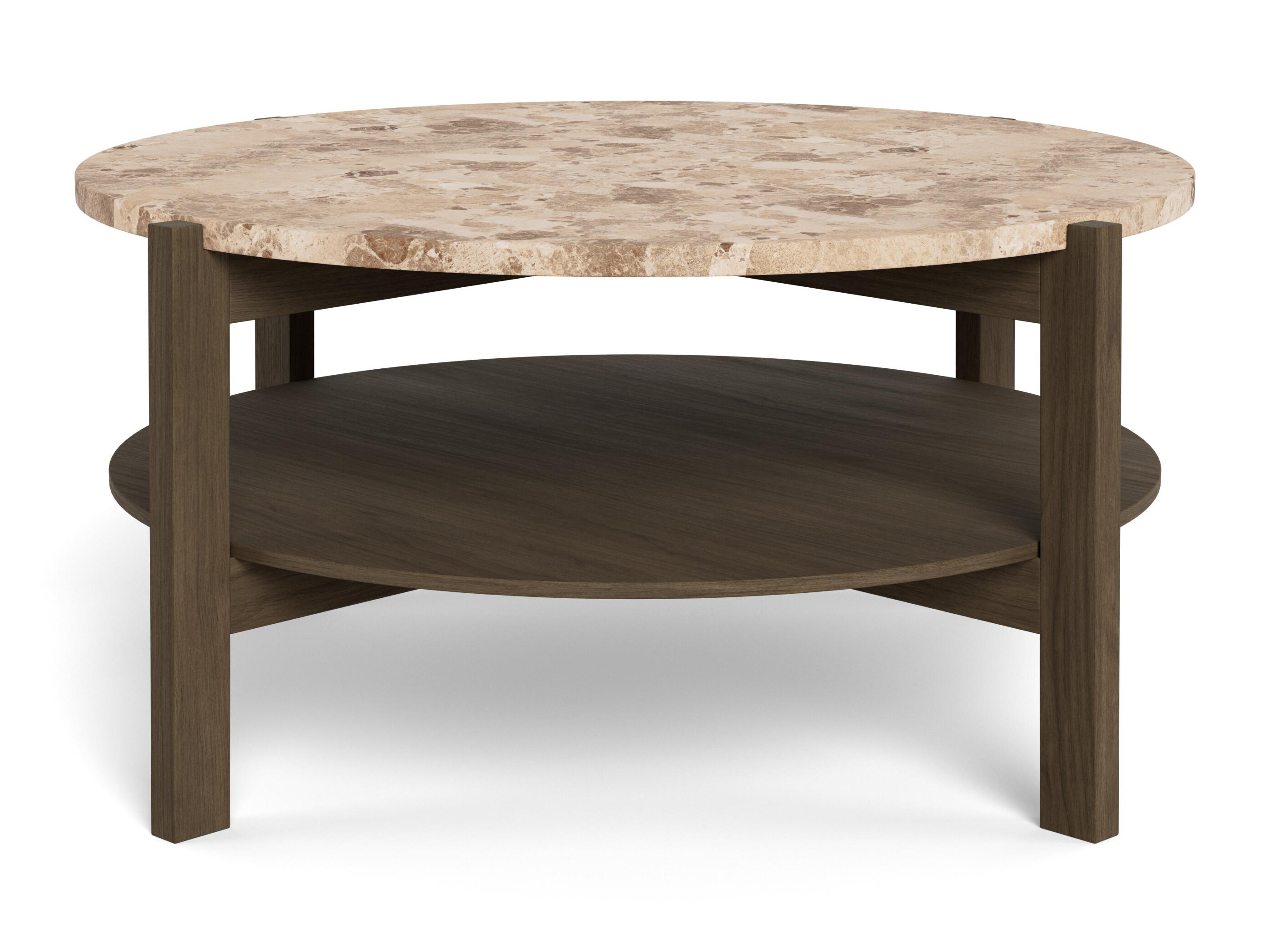 Table basse Norsica 1099 (Chêne foncé + Marbre marron)
