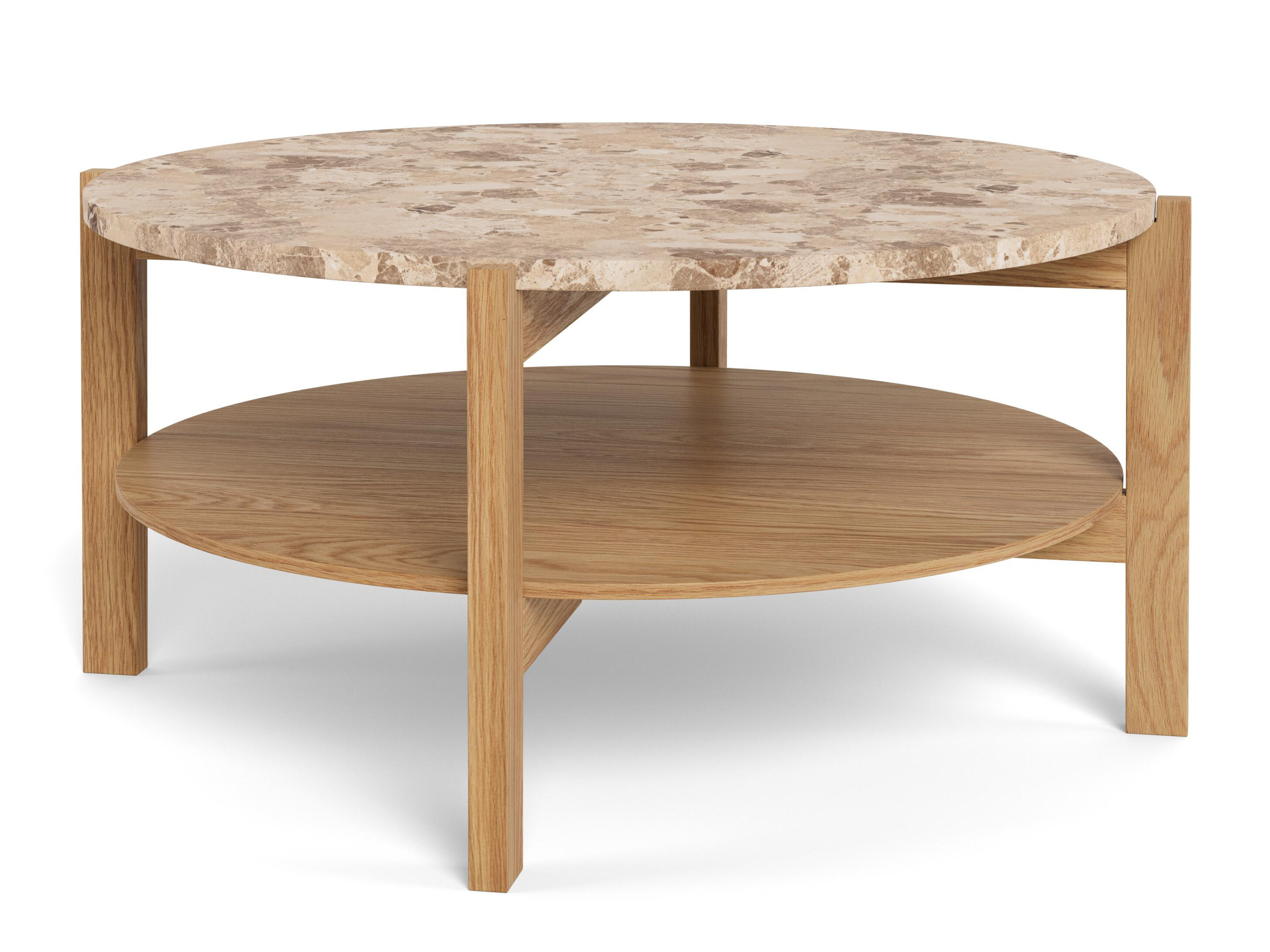 Table basse Norsica 1099 (Chêne + Marbre marron)