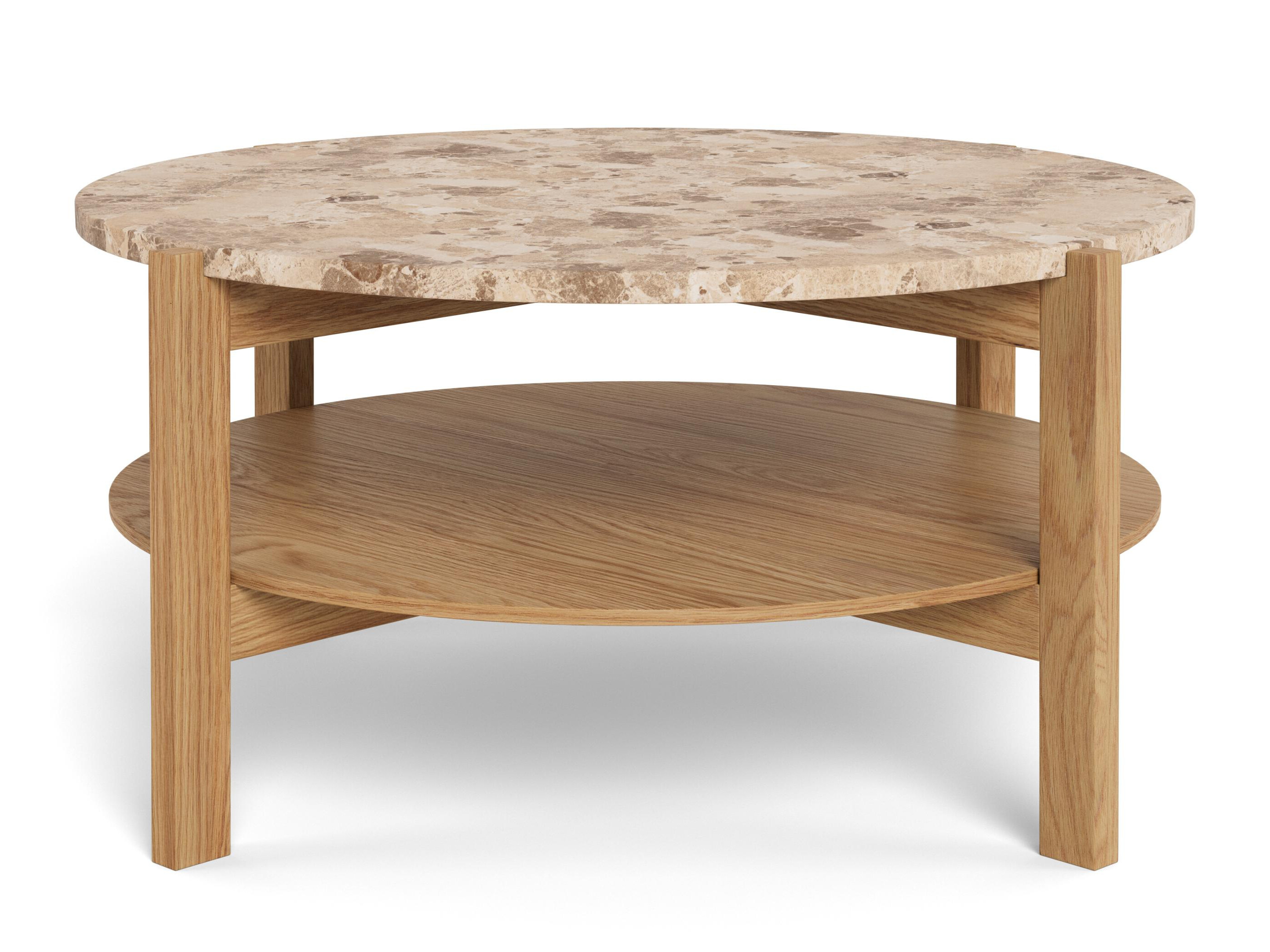 Table basse Norsica 1099 (Chêne + Marbre marron)