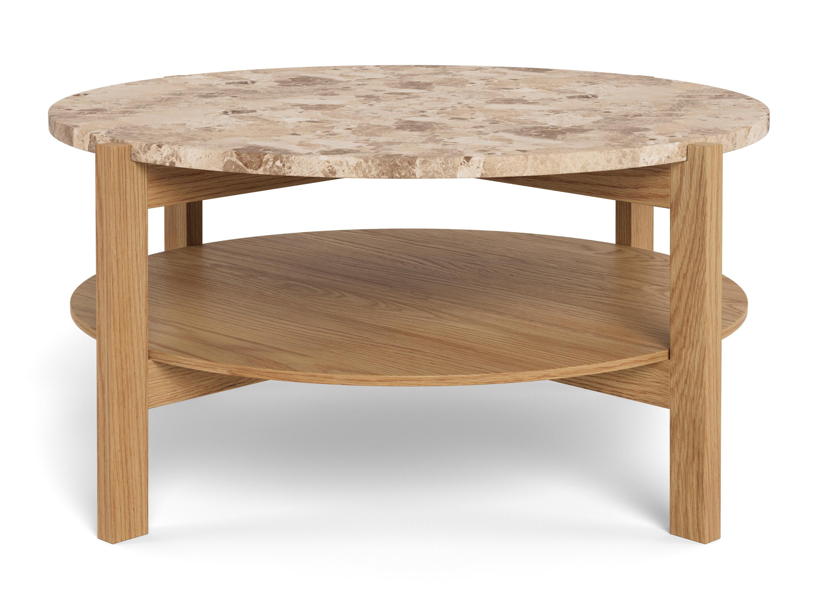 Table basse Norsica 1099 (Chêne + Marbre marron)