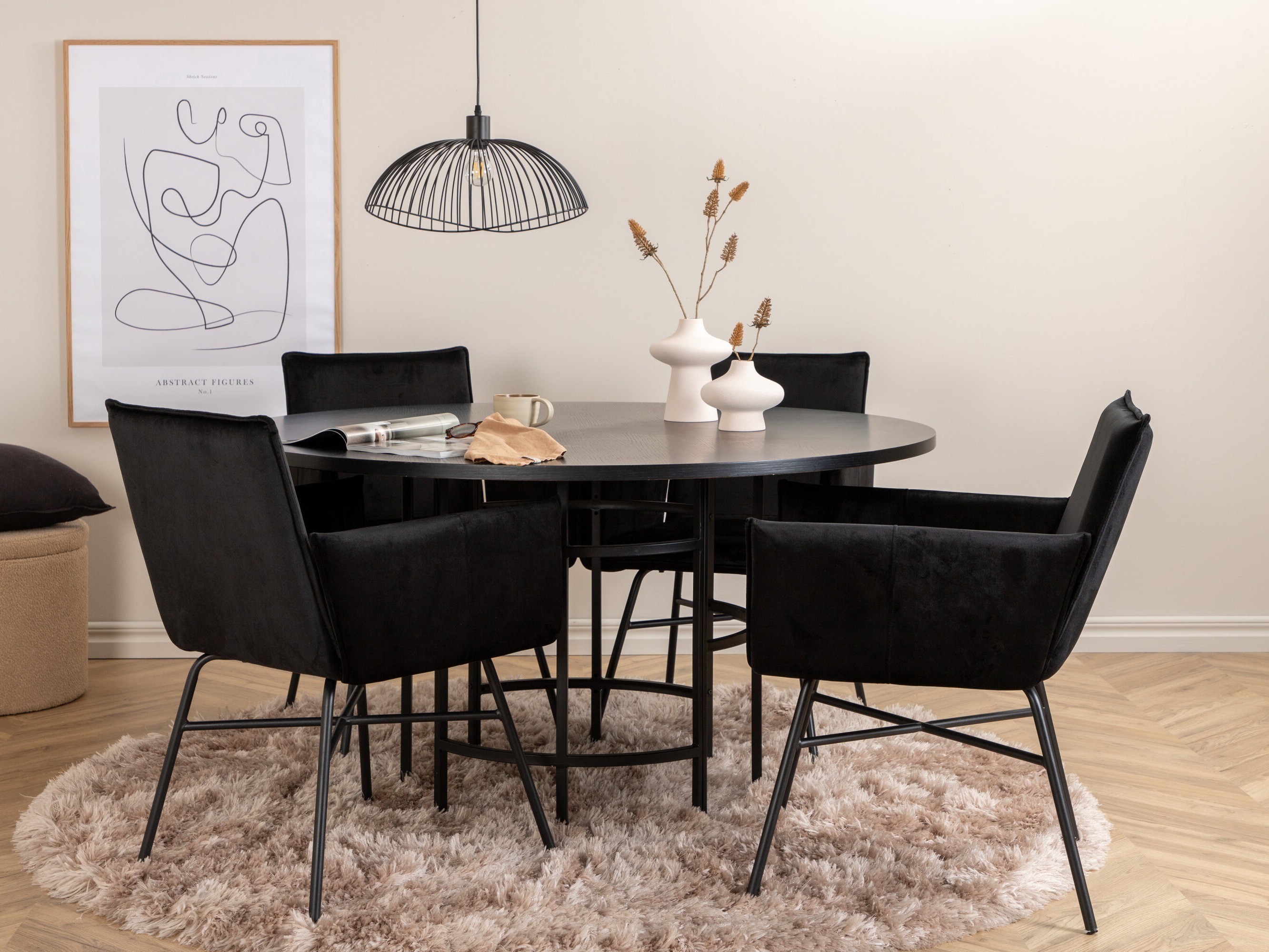 Salle à manger complète Dallas 2337 (Noir)