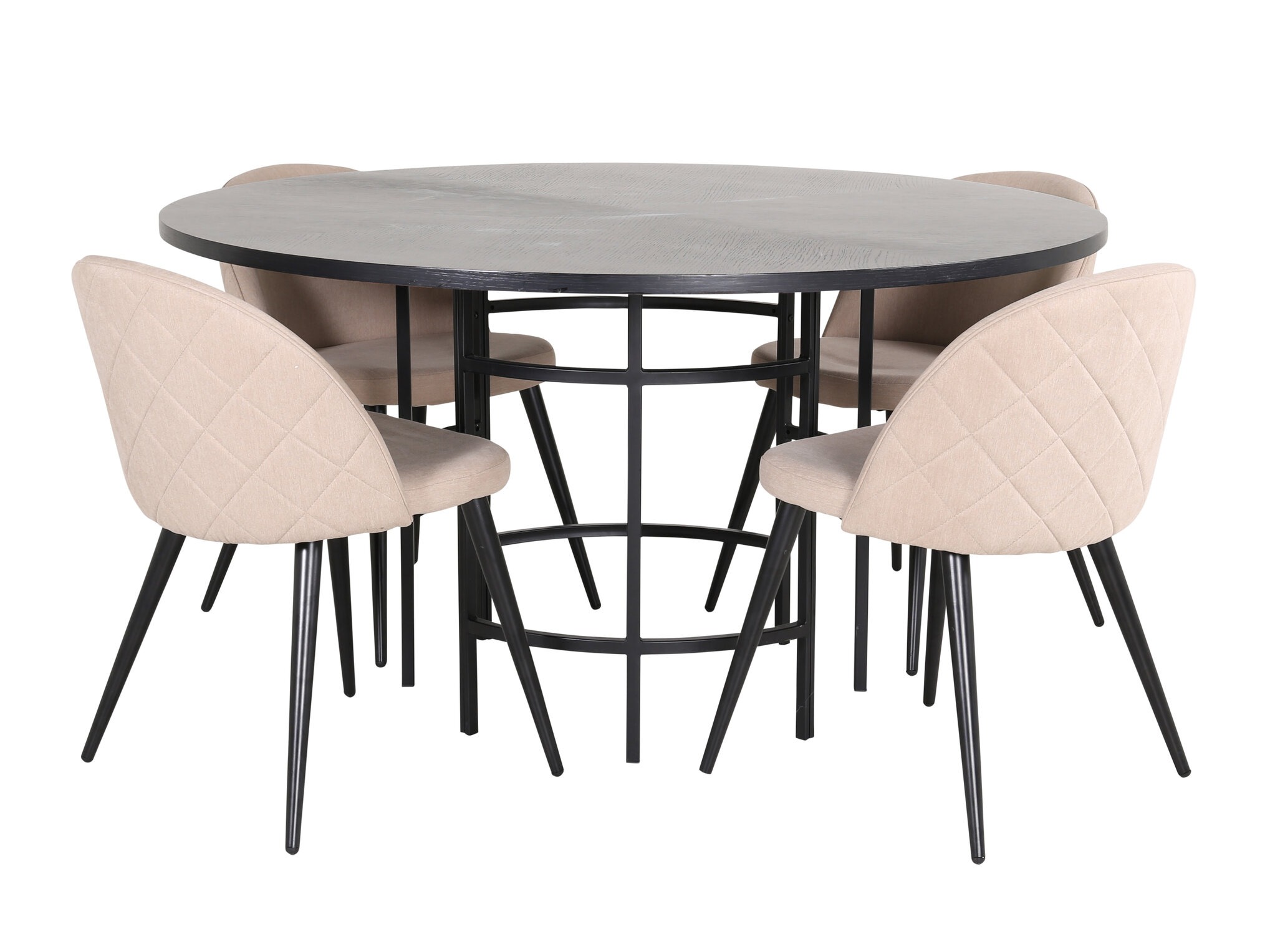 Salle à manger complète Dallas 2386 (Noir + Beige)