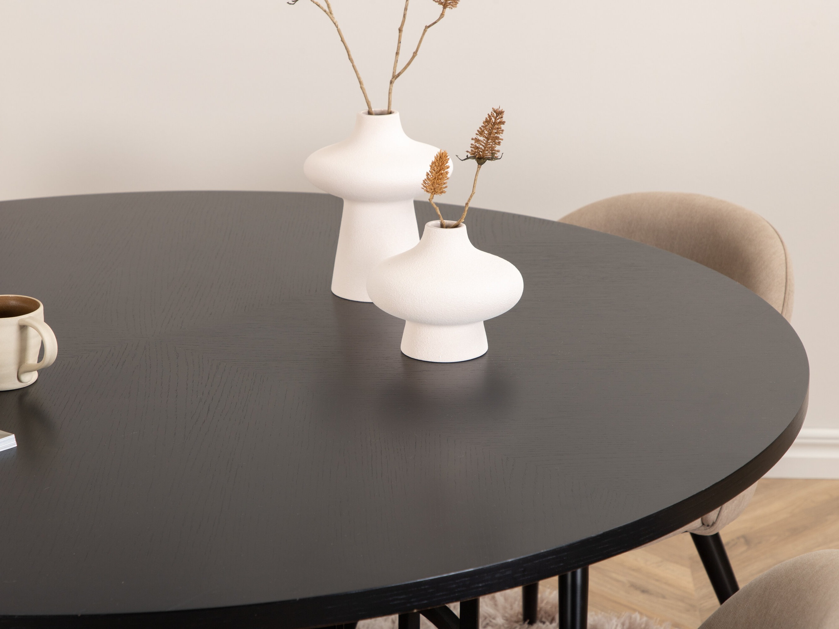 Salle à manger complète Dallas 2386 (Noir + Beige)