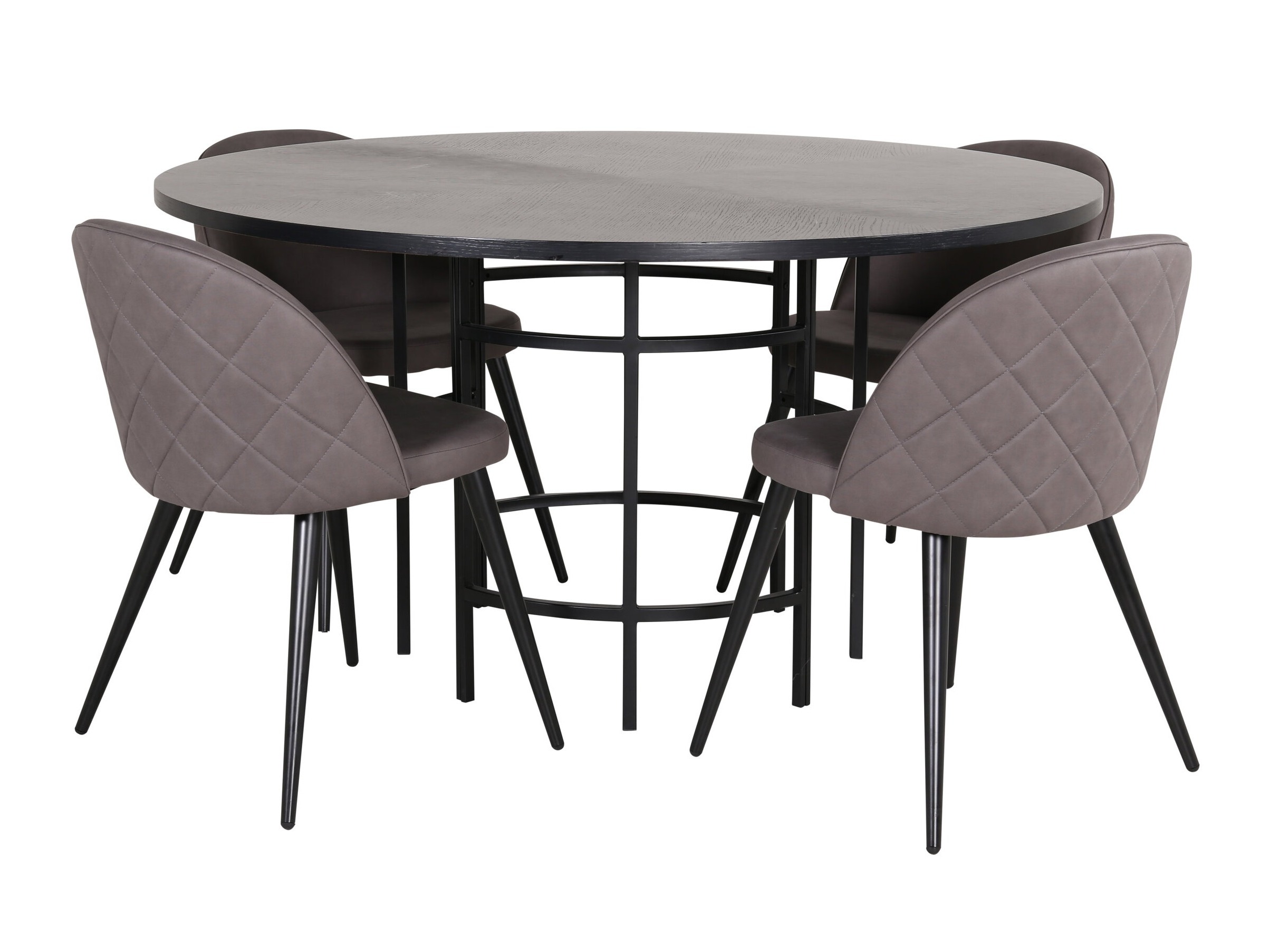 Salle à manger complète Dallas 2386 (Noir + Gris)