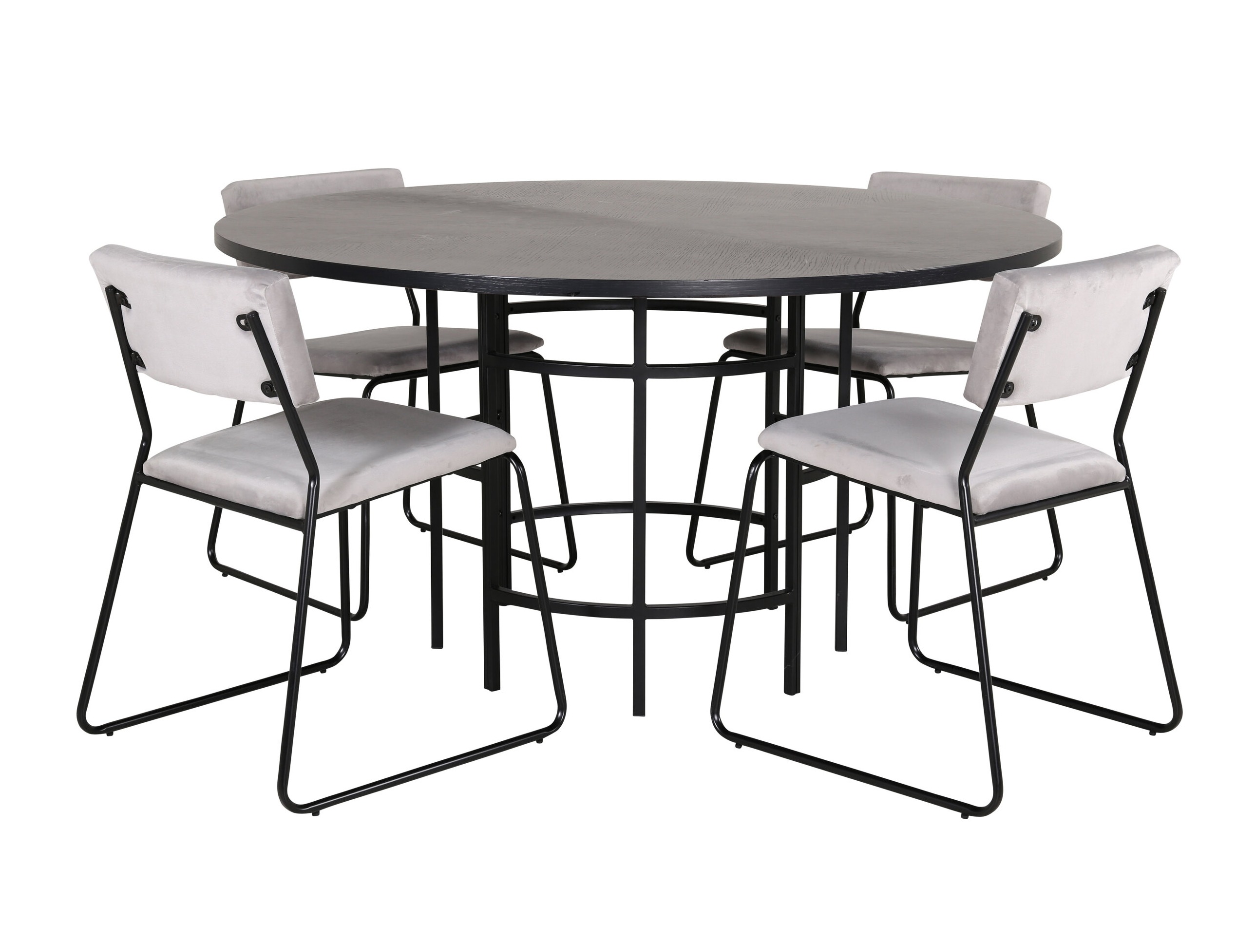 Salle à manger complète Dallas 2393 (Noir + Gris)