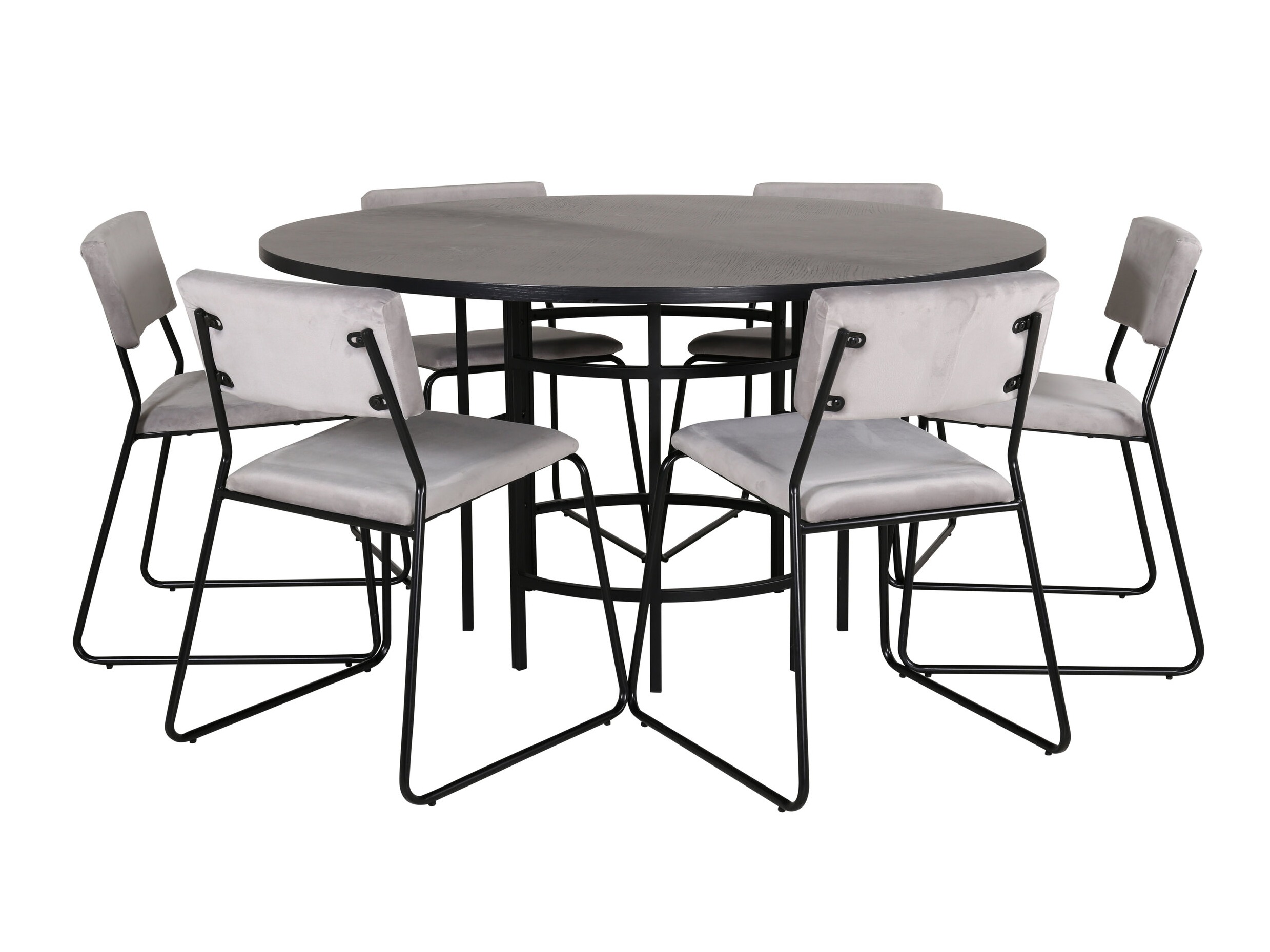 Salle à manger complète Dallas 2399 (Noir + Gris)