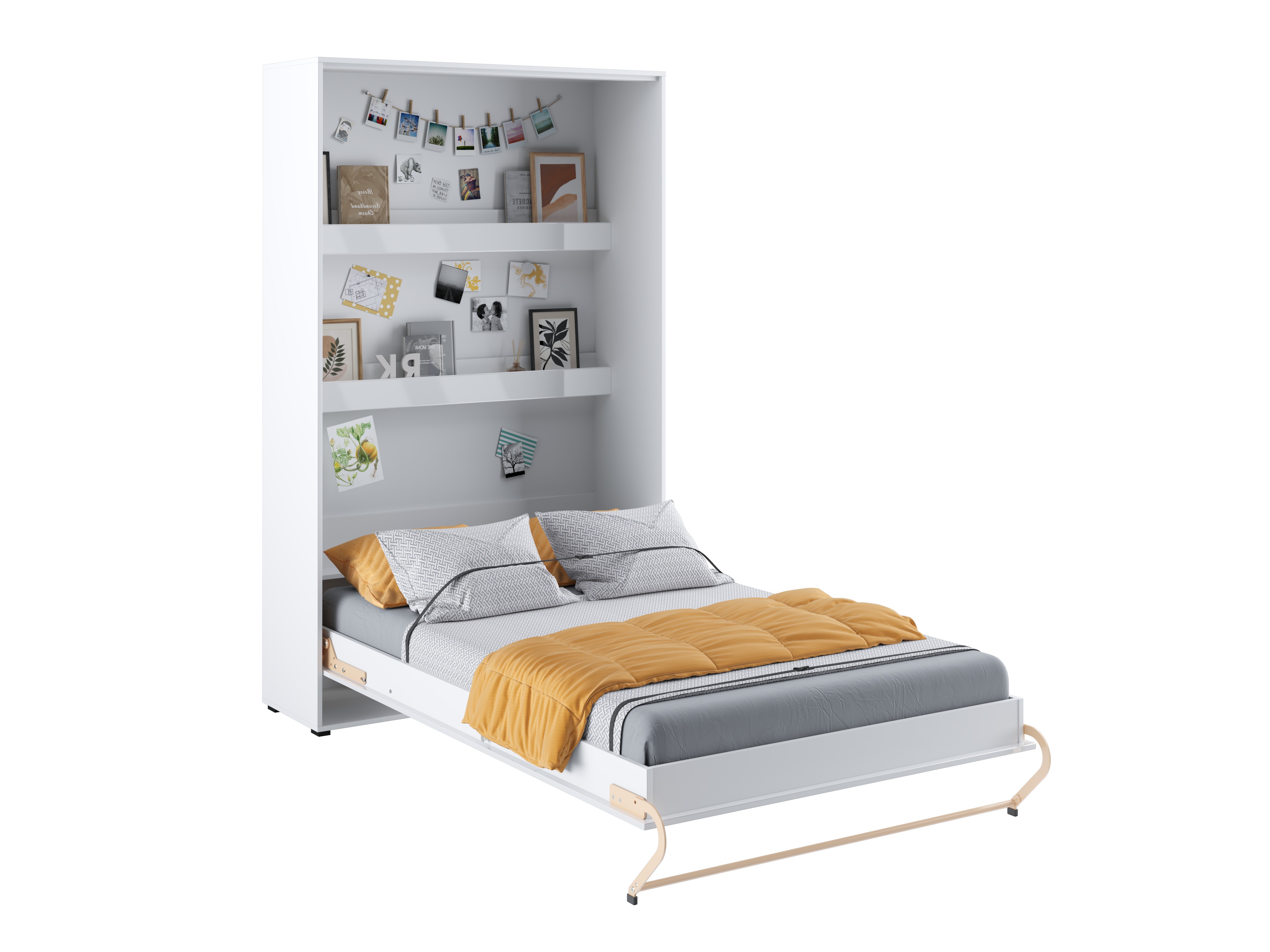 Lit escamotable Concept Pro Lenart III (Blanc + Blanc brillant)