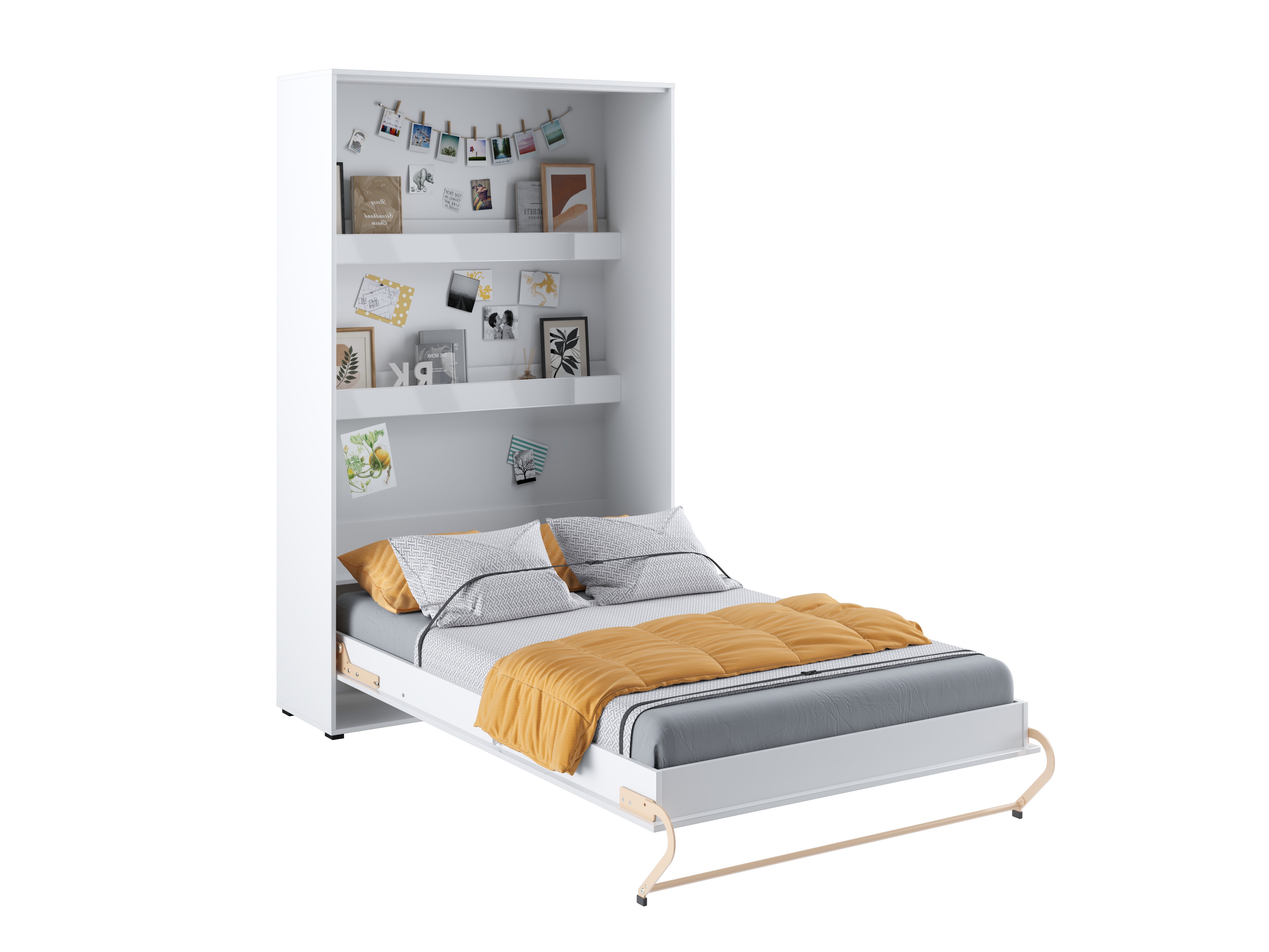 Lit escamotable Concept Pro Lenart III (Blanc + Blanc brillant)