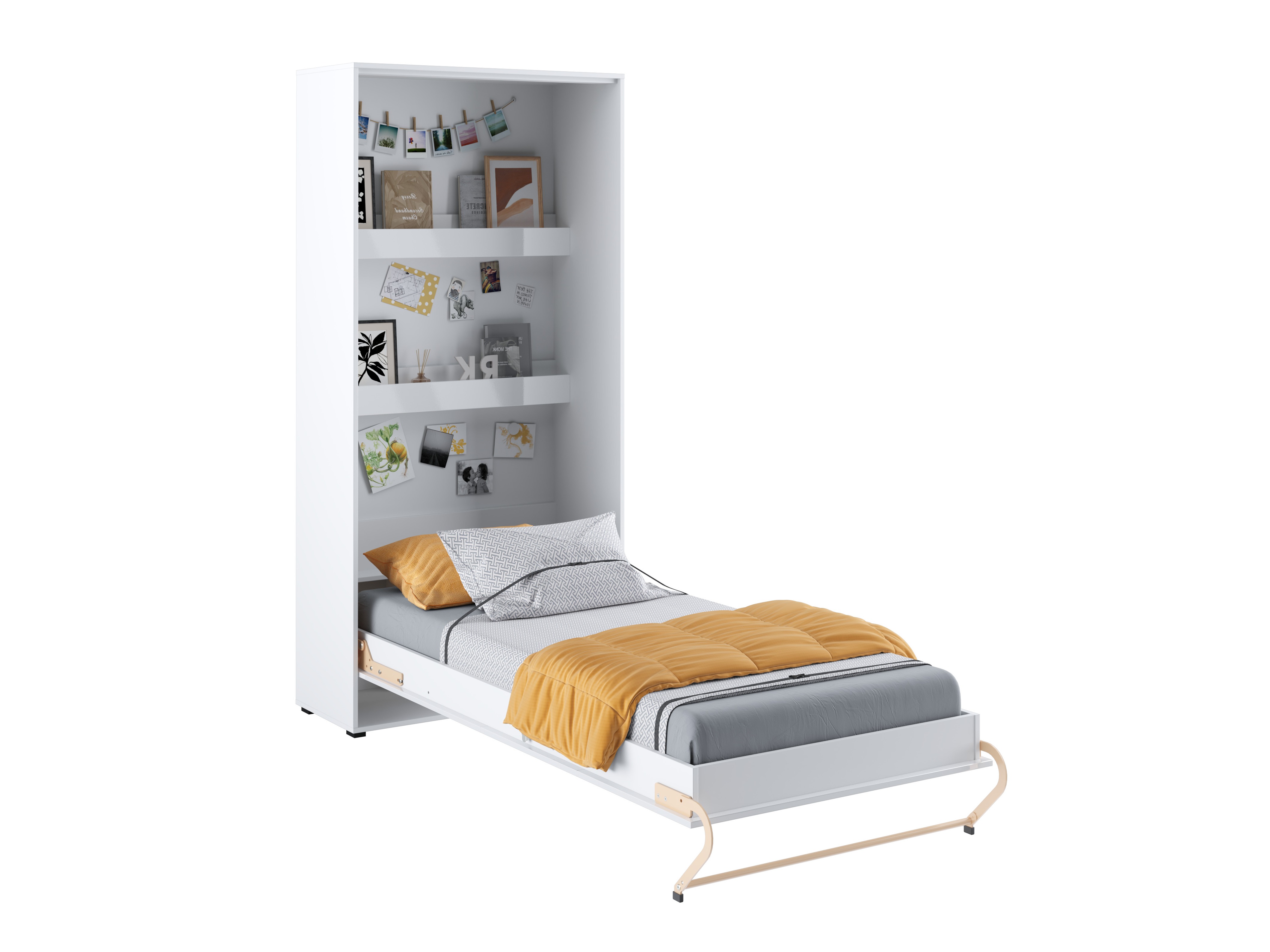 Lit escamotable Concept Pro Lenart III (Blanc + Blanc brillant)