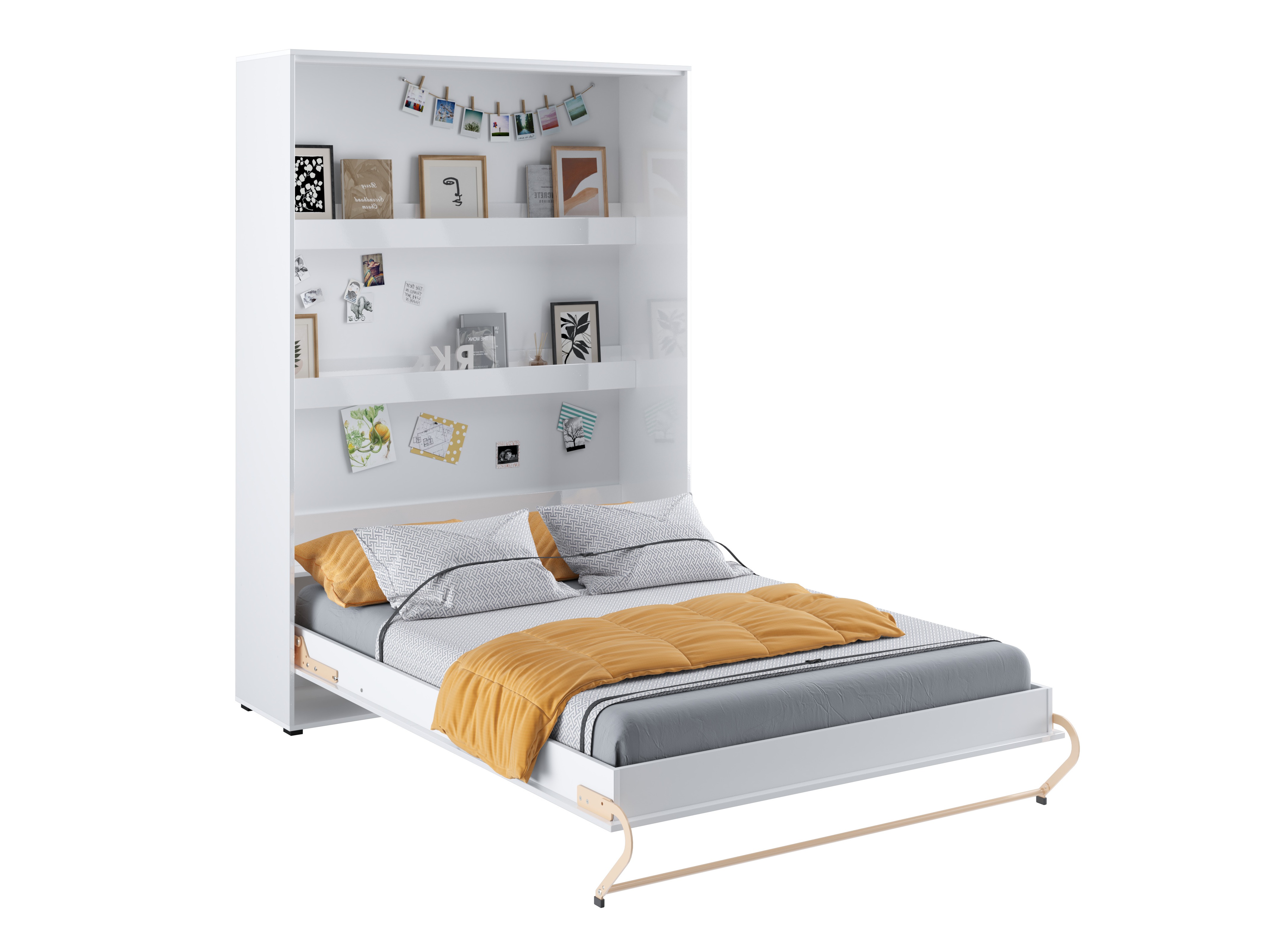 Lit escamotable Concept Pro Lenart III (Blanc + Blanc brillant)