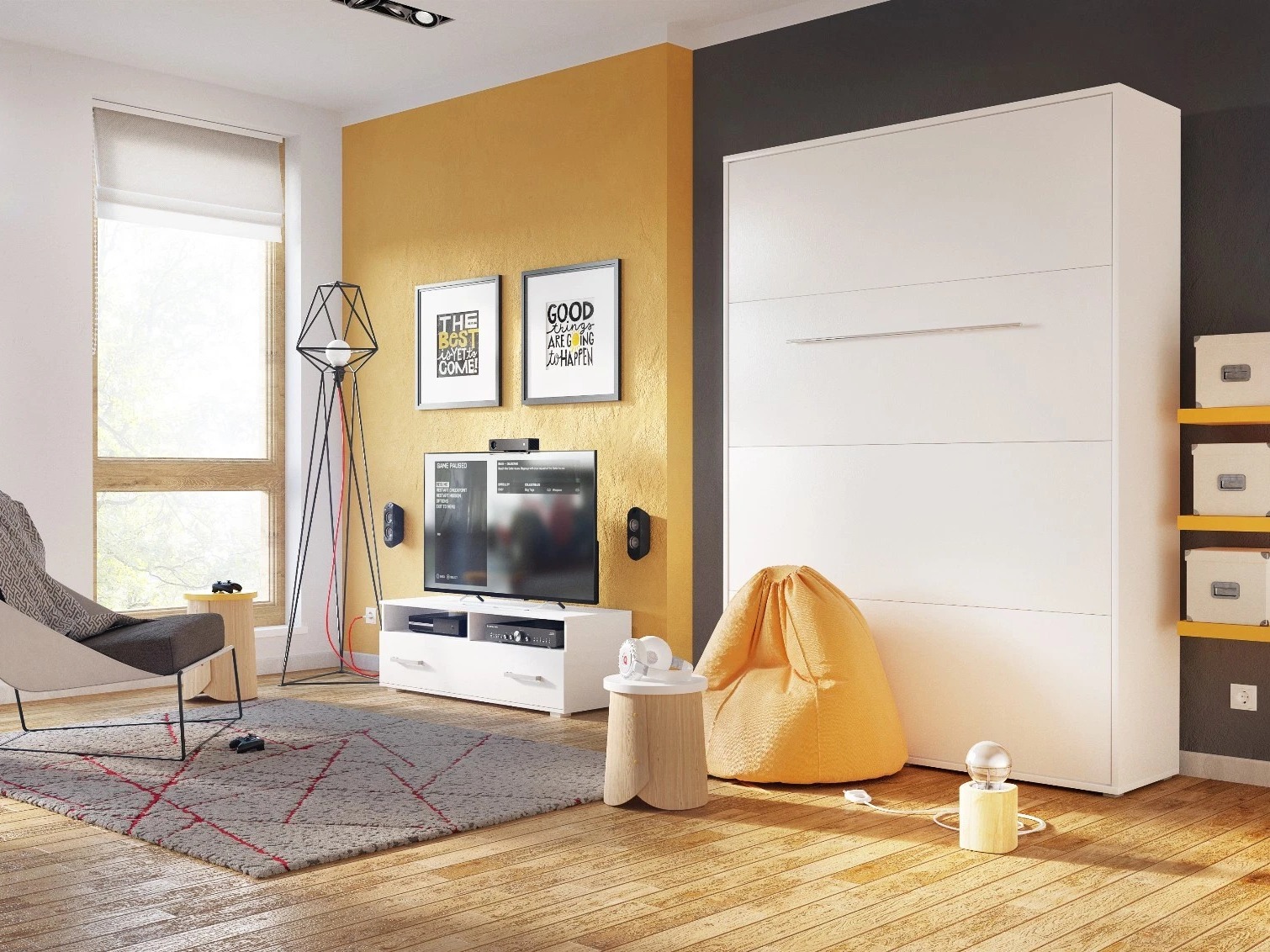 Lit escamotable Concept Pro Lenart III (Blanc)