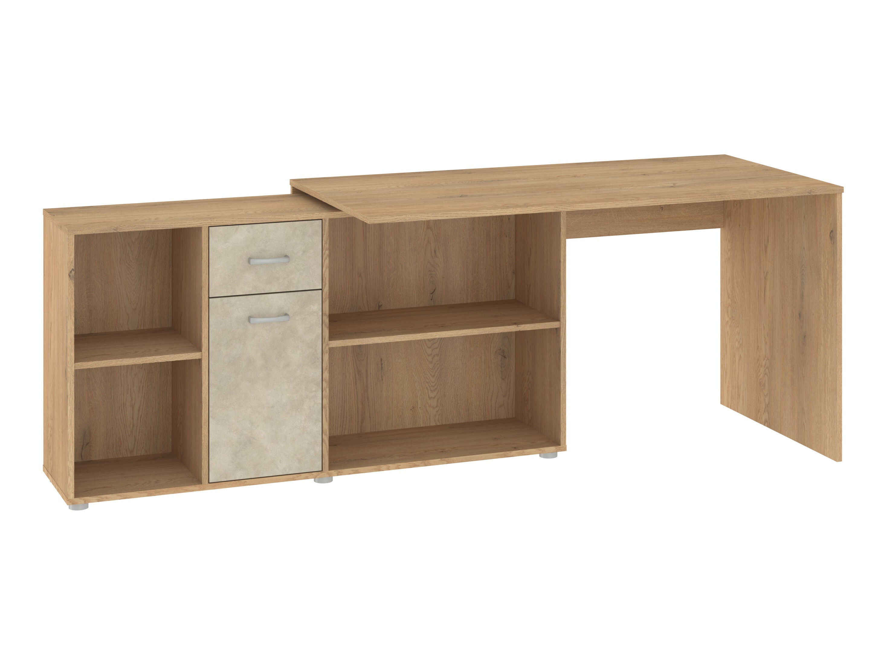 Bureau d'angle Gilroy 113 (Chêne Cremona + Beige)