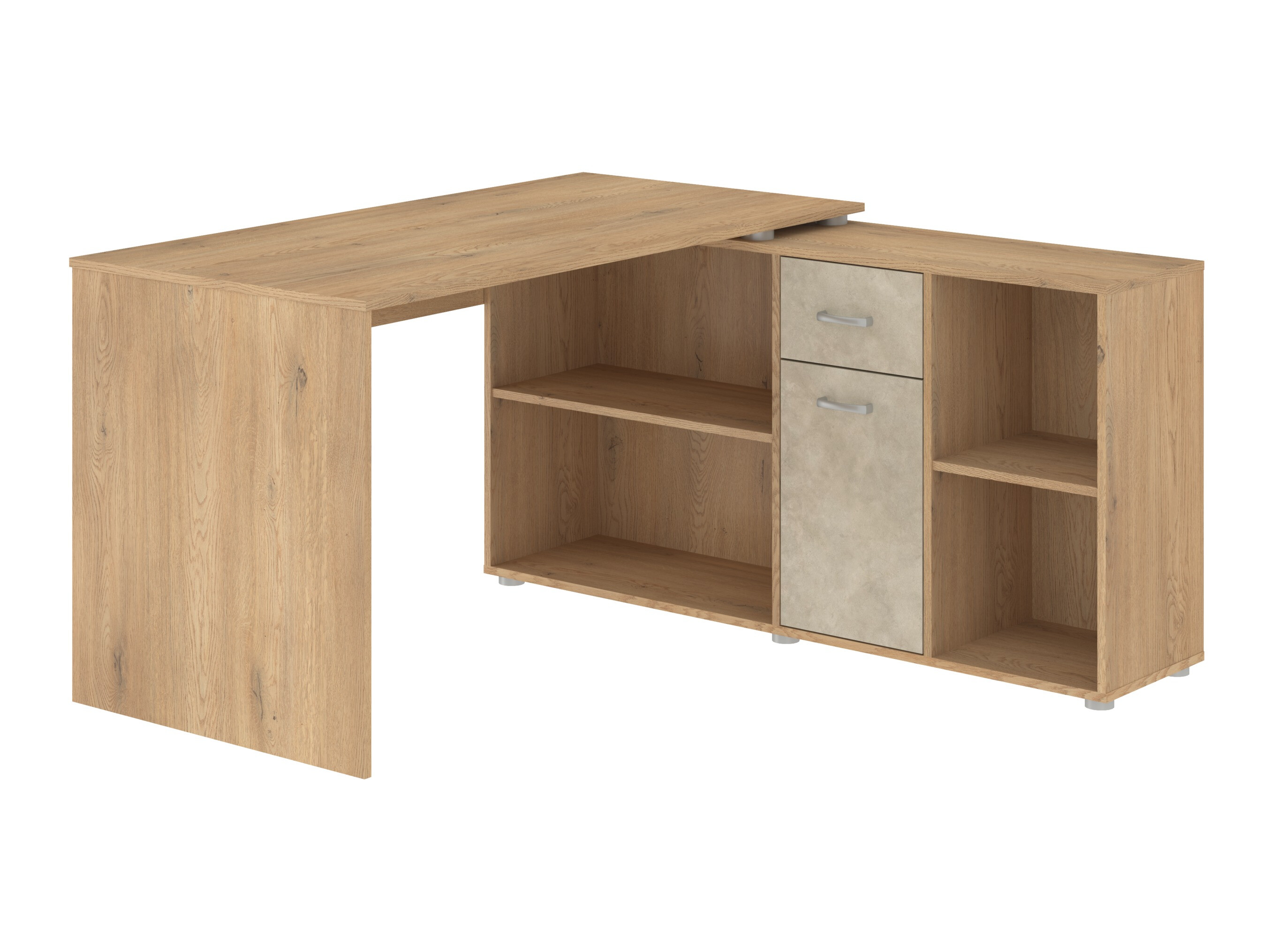 Bureau d'angle Gilroy 113 (Chêne Cremona + Beige)