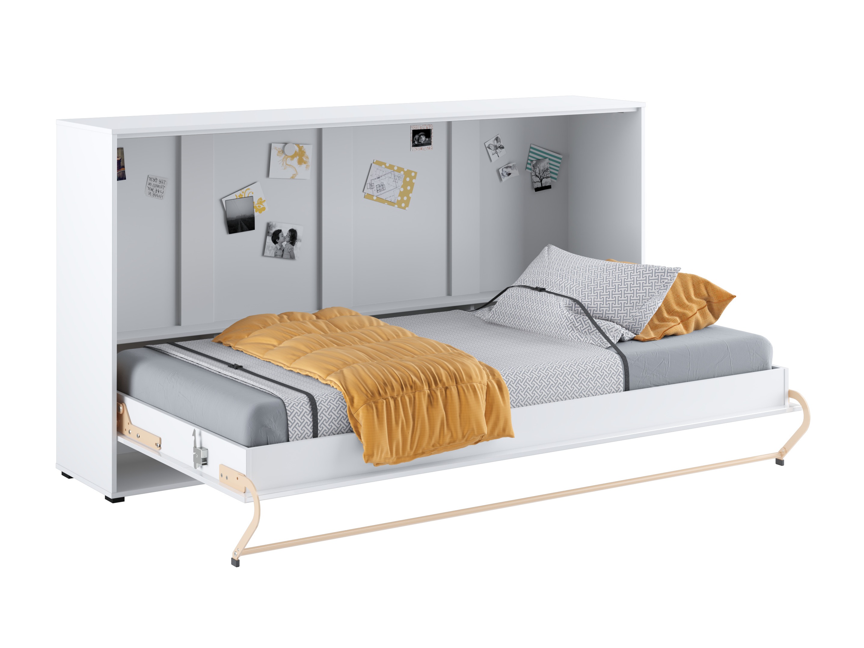 Lit escamotable Concept Pro Lenart IV (Blanc + Blanc brillant)