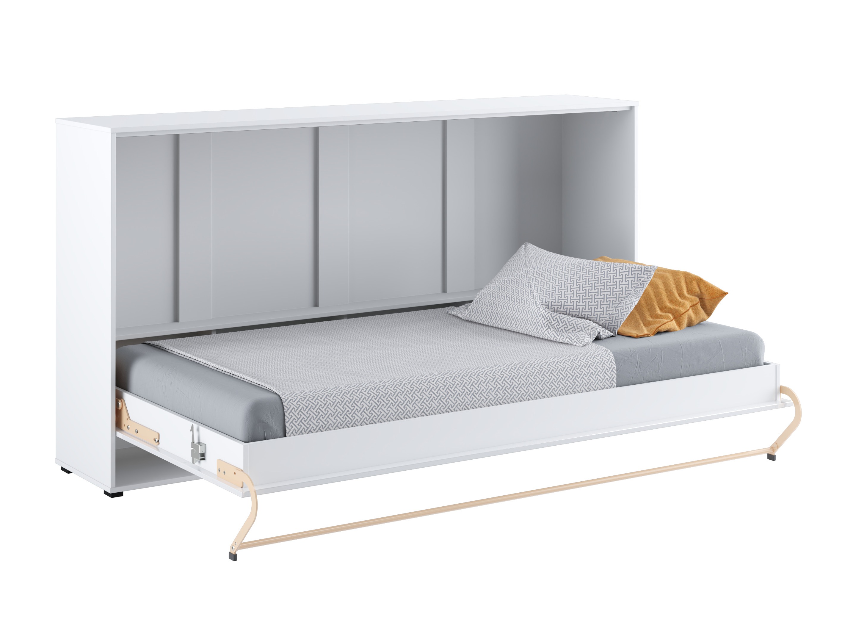 Lit escamotable Concept Pro Lenart IV (Blanc + Blanc brillant)