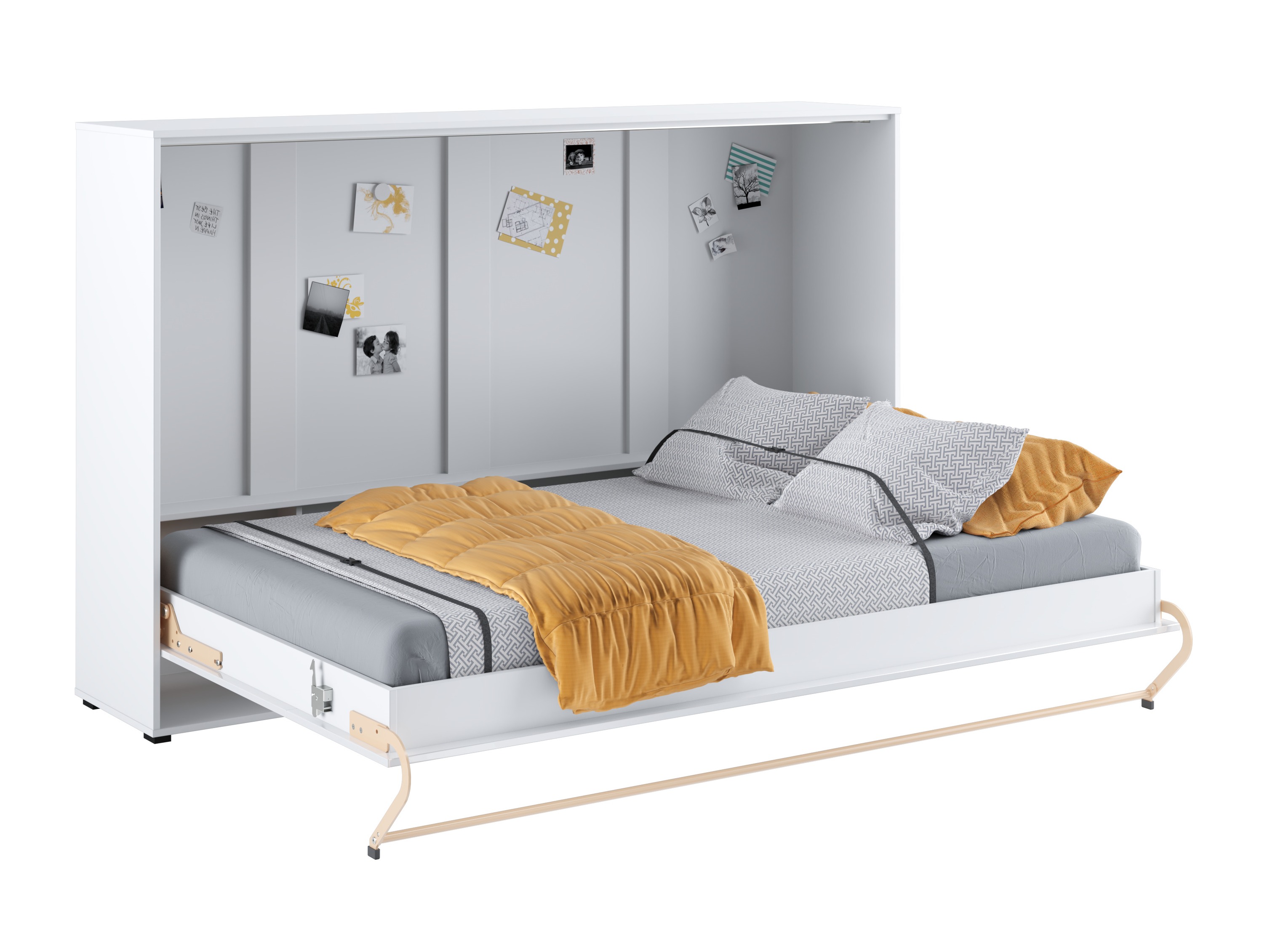 Lit escamotable Concept Pro Lenart IV (Blanc + Blanc brillant)