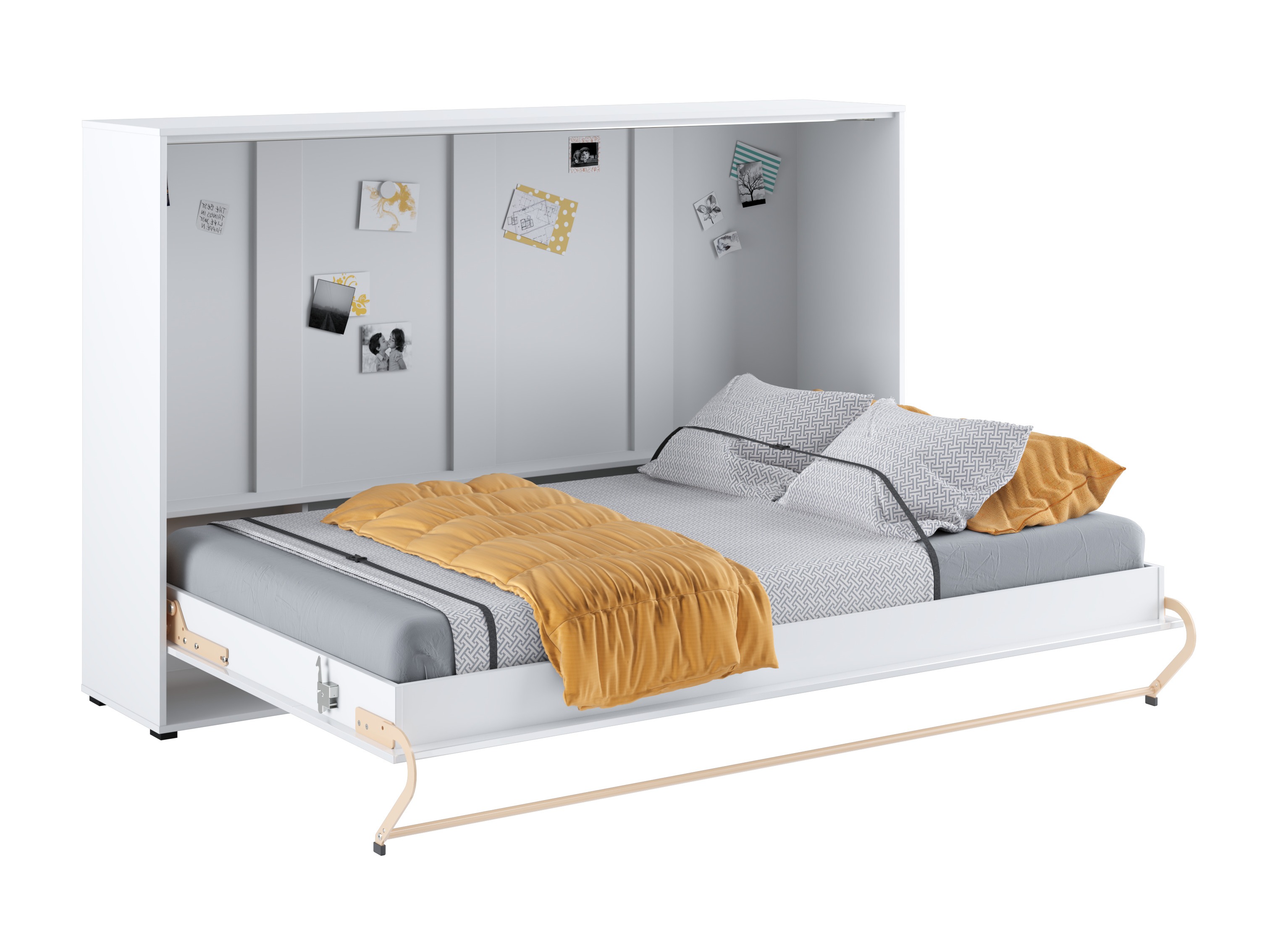 Lit escamotable Concept Pro Lenart IV (Blanc + Blanc brillant)