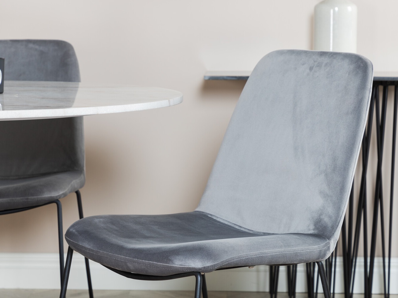 Salle à manger complète Dallas 2601 (Gris + Noir)