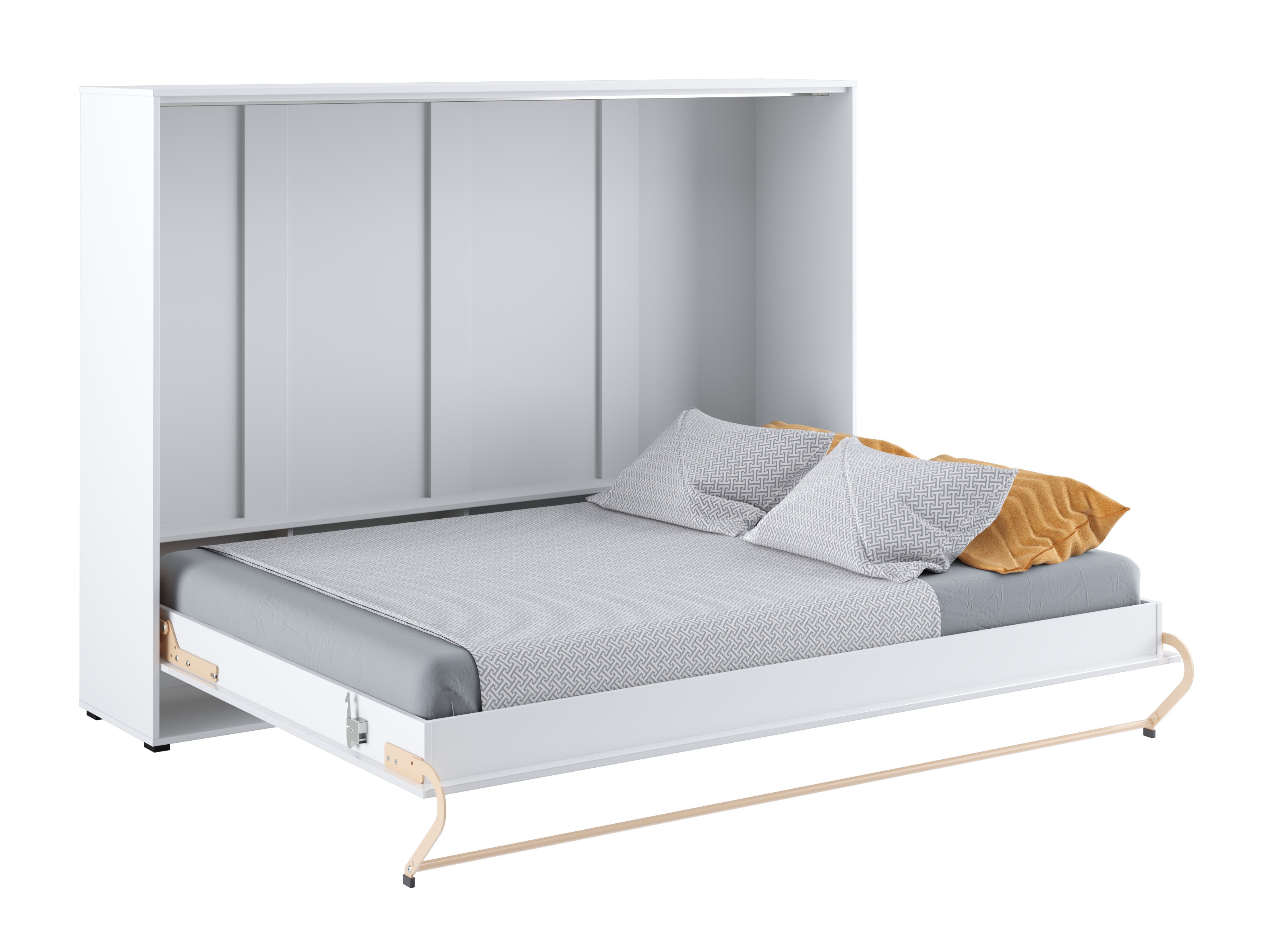 Lit escamotable Concept Pro Lenart IV (Blanc + Blanc brillant)