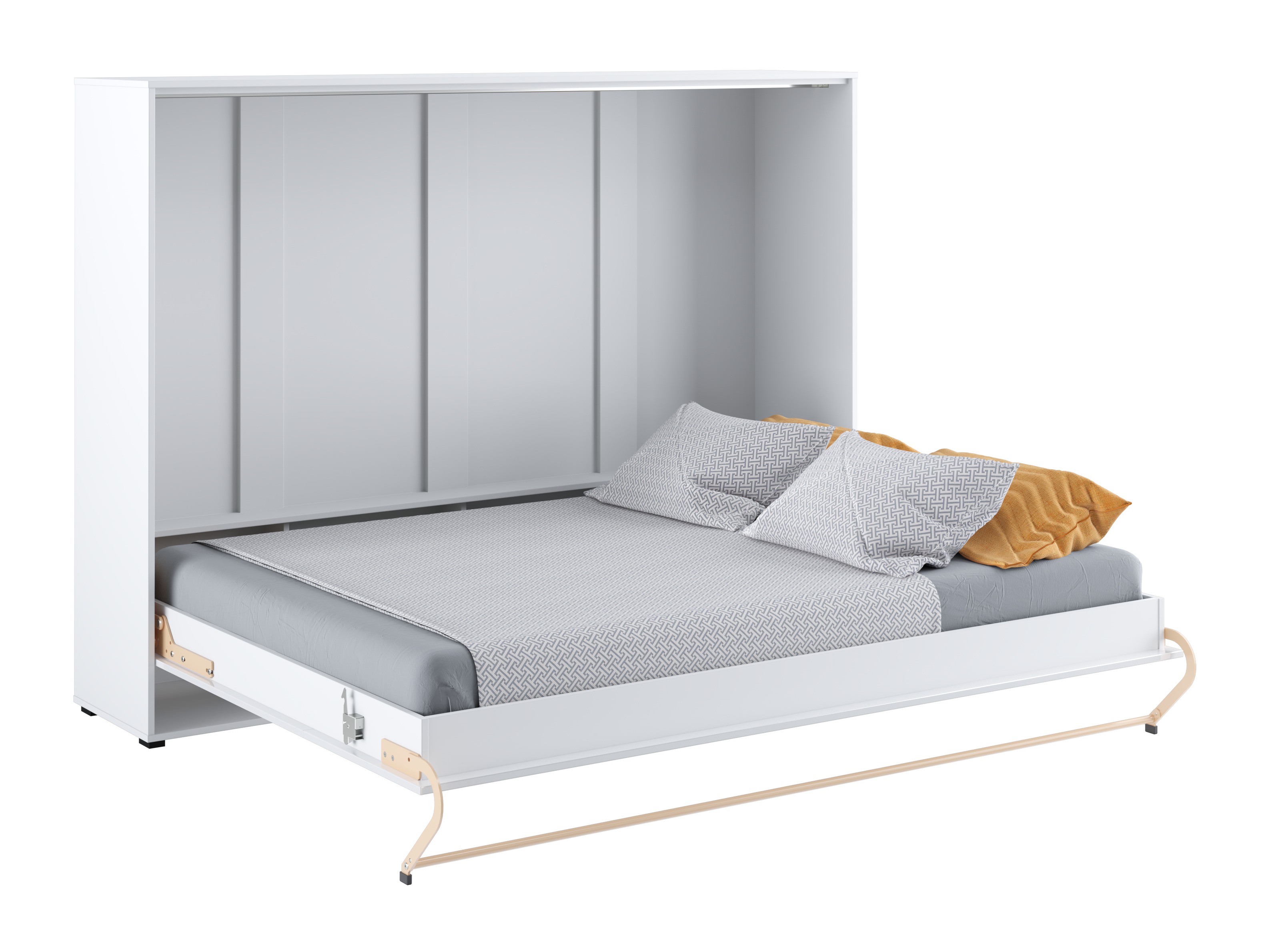 Lit escamotable Concept Pro Lenart IV (Blanc + Blanc brillant)