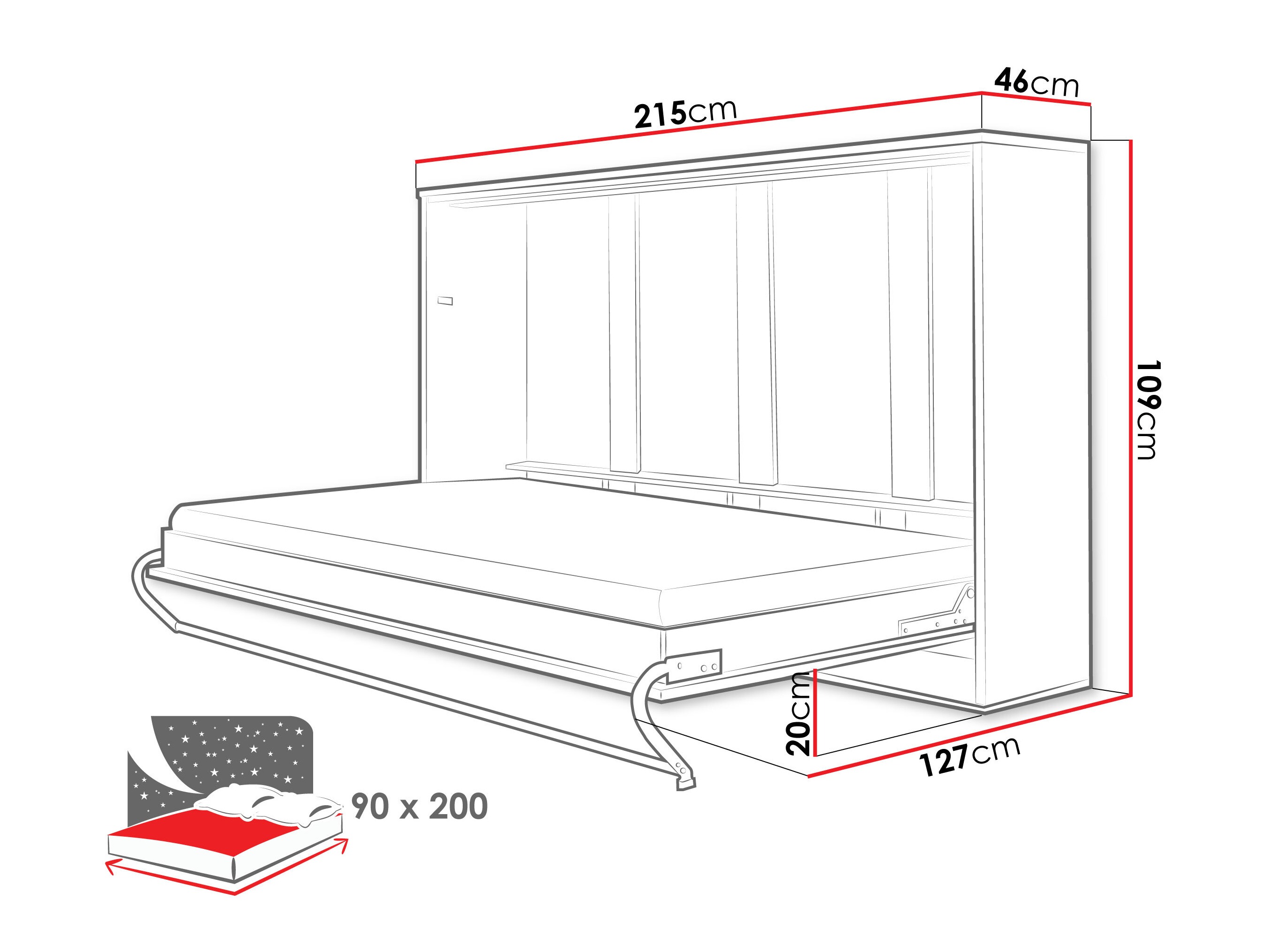 Lit escamotable Concept Pro Lenart IV (Gris)