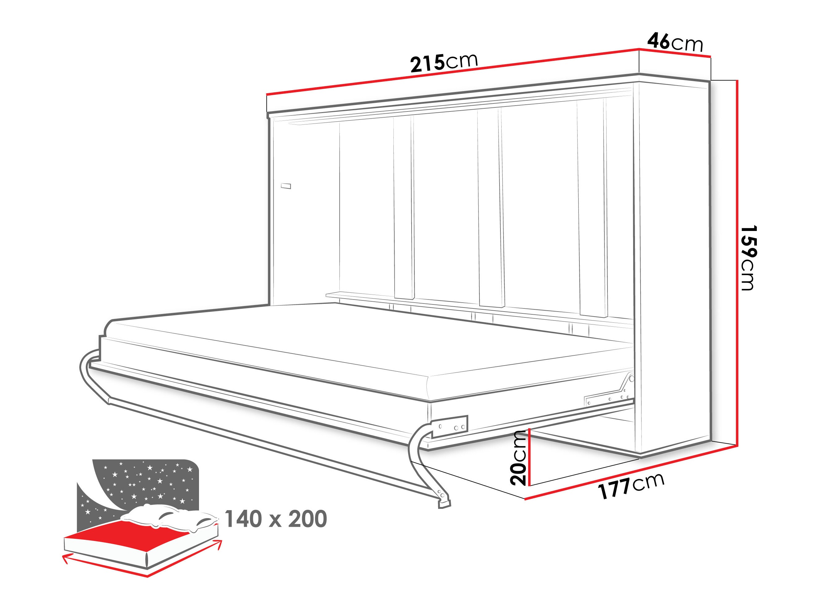 Lit escamotable Concept Pro Lenart IV (Gris)