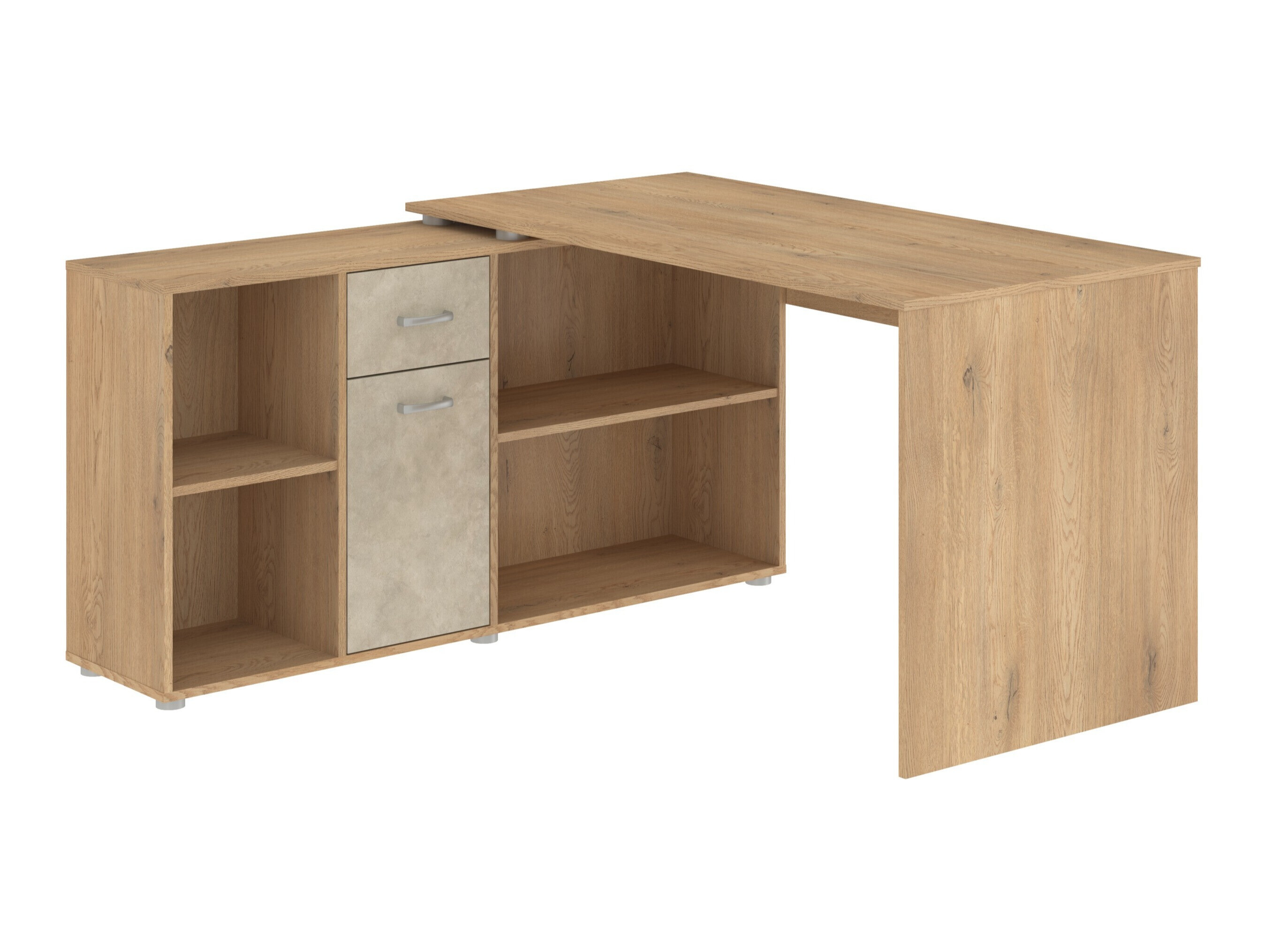 Bureau d'angle Gilroy 113 (Chêne Cremona + Beige)