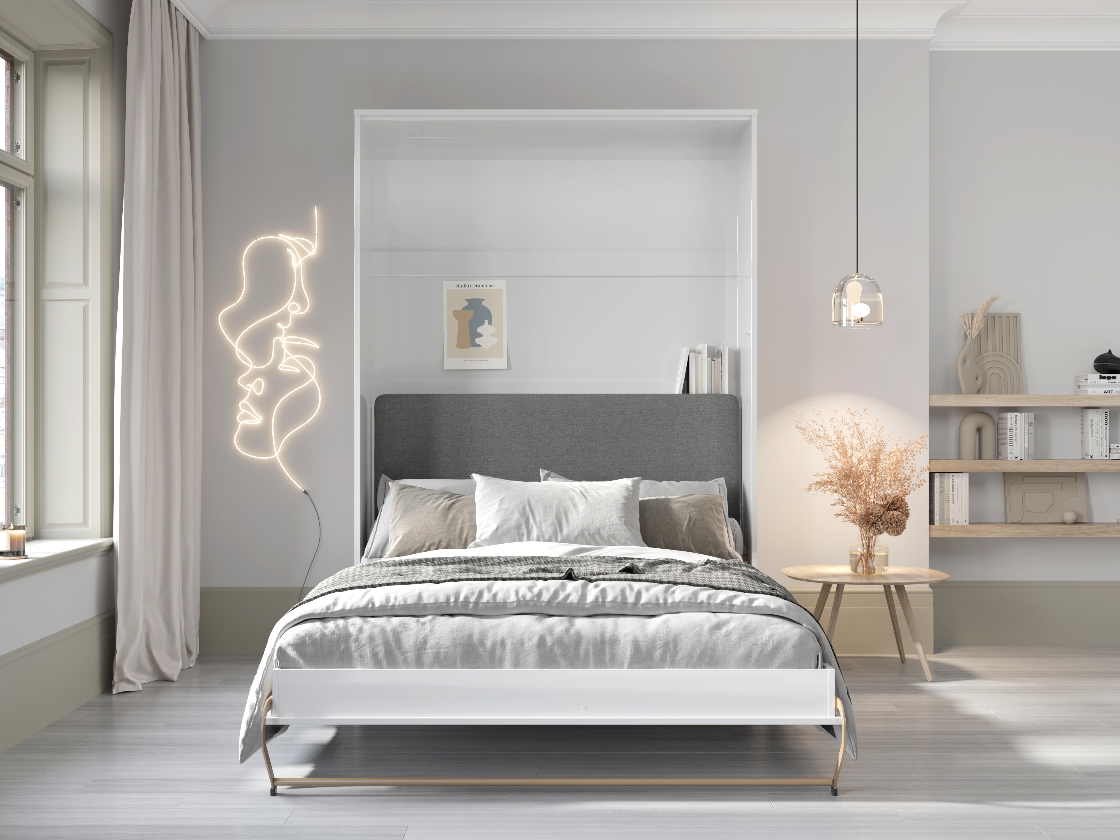 Lit escamotable Concept Pro Lenart VI (Blanc + Graphite)