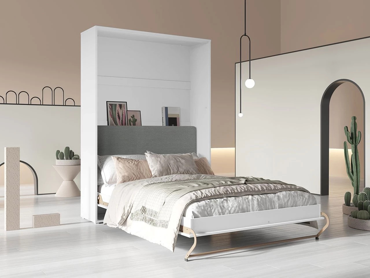 Lit escamotable Concept Pro Lenart VI (Blanc + Graphite)
