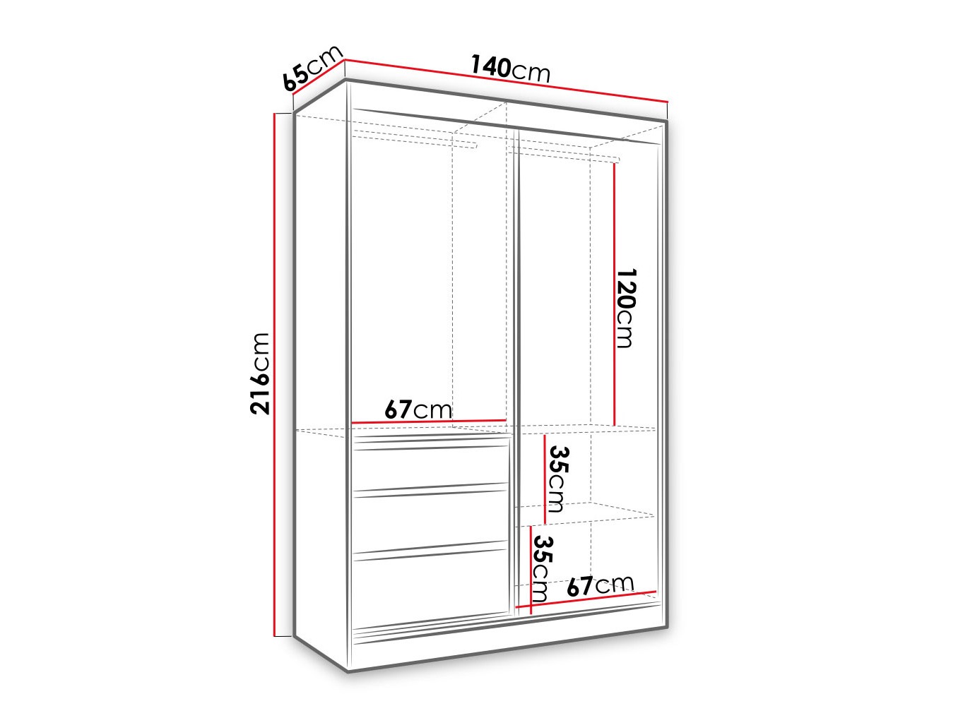Armoire Toledo 115 (Bois sombre)