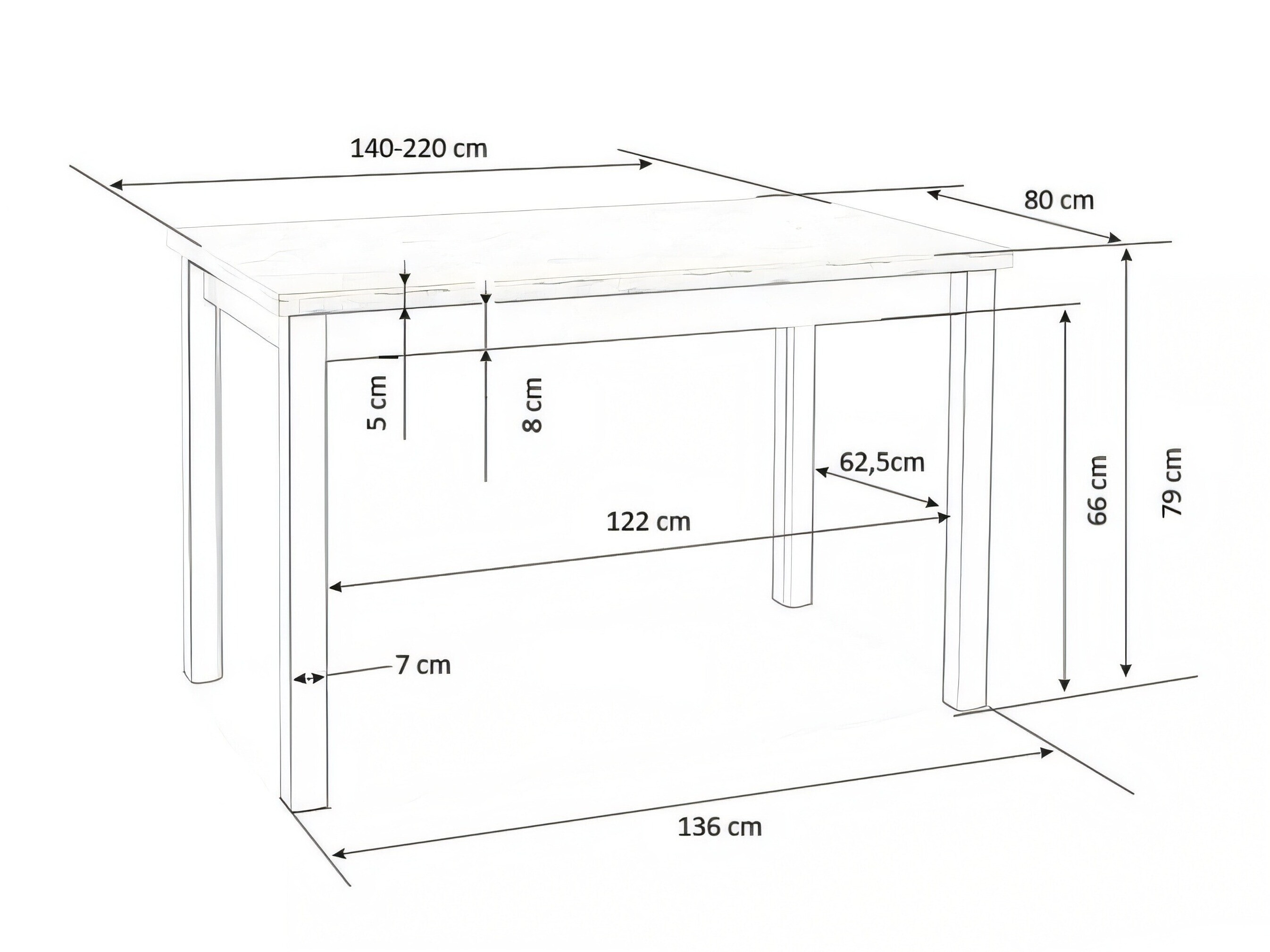 Table Houston 559 (Craft chêne + Noir)