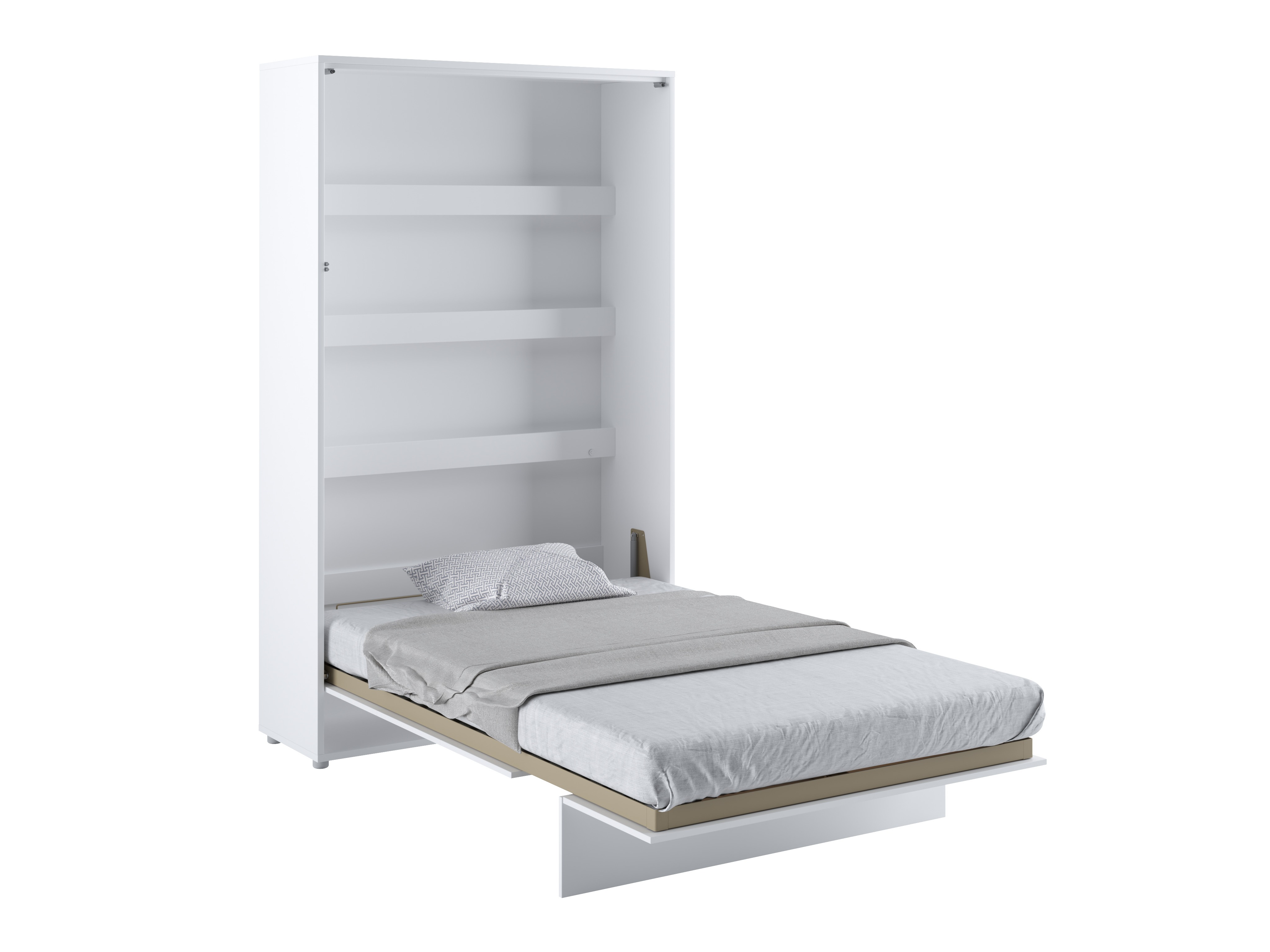 Lit escamotable Concept Lenart (Blanc + Blanc brillant)