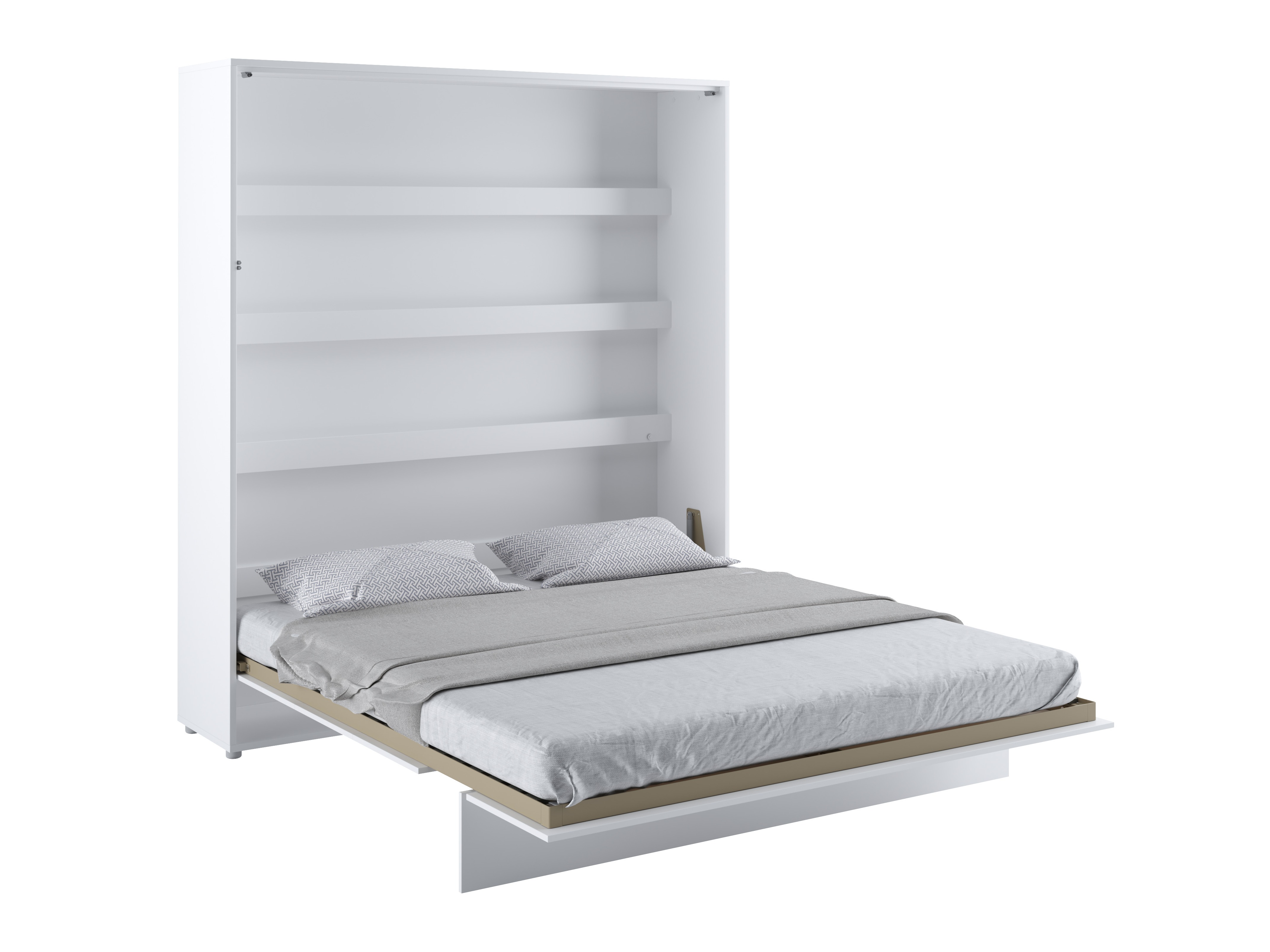 Lit escamotable Concept Lenart (Blanc + Blanc brillant)