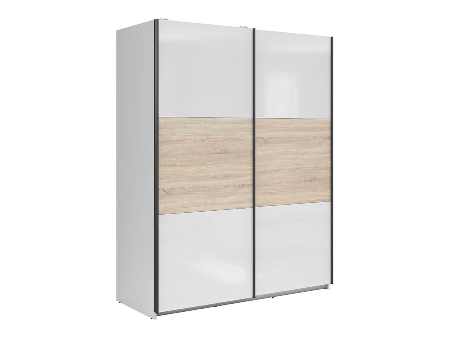 Armoire Livevaro 117 (Blanc brillant + Sonoma chêne)
