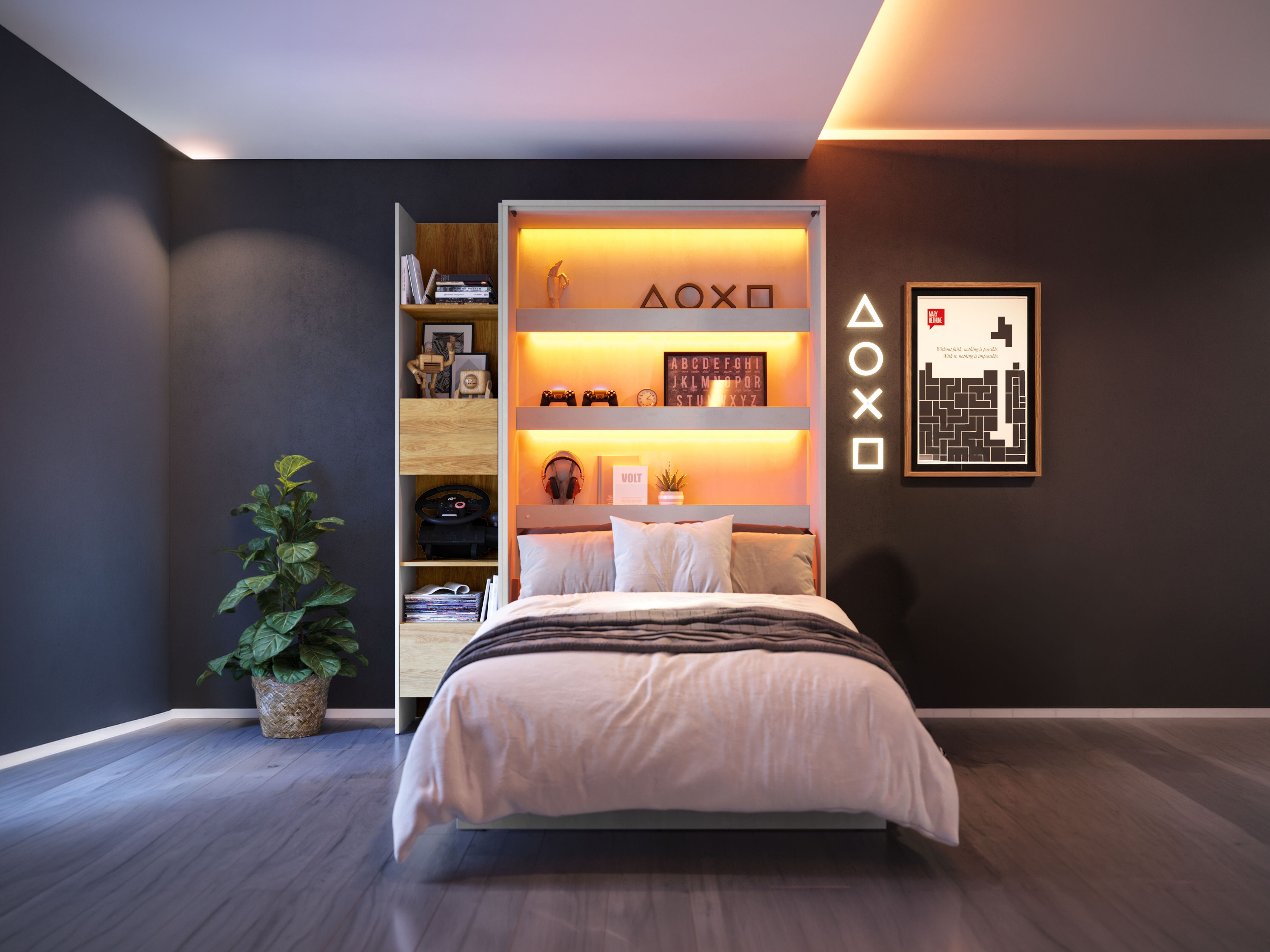 Lit escamotable Concept Lenart I (120 x 200 cm)