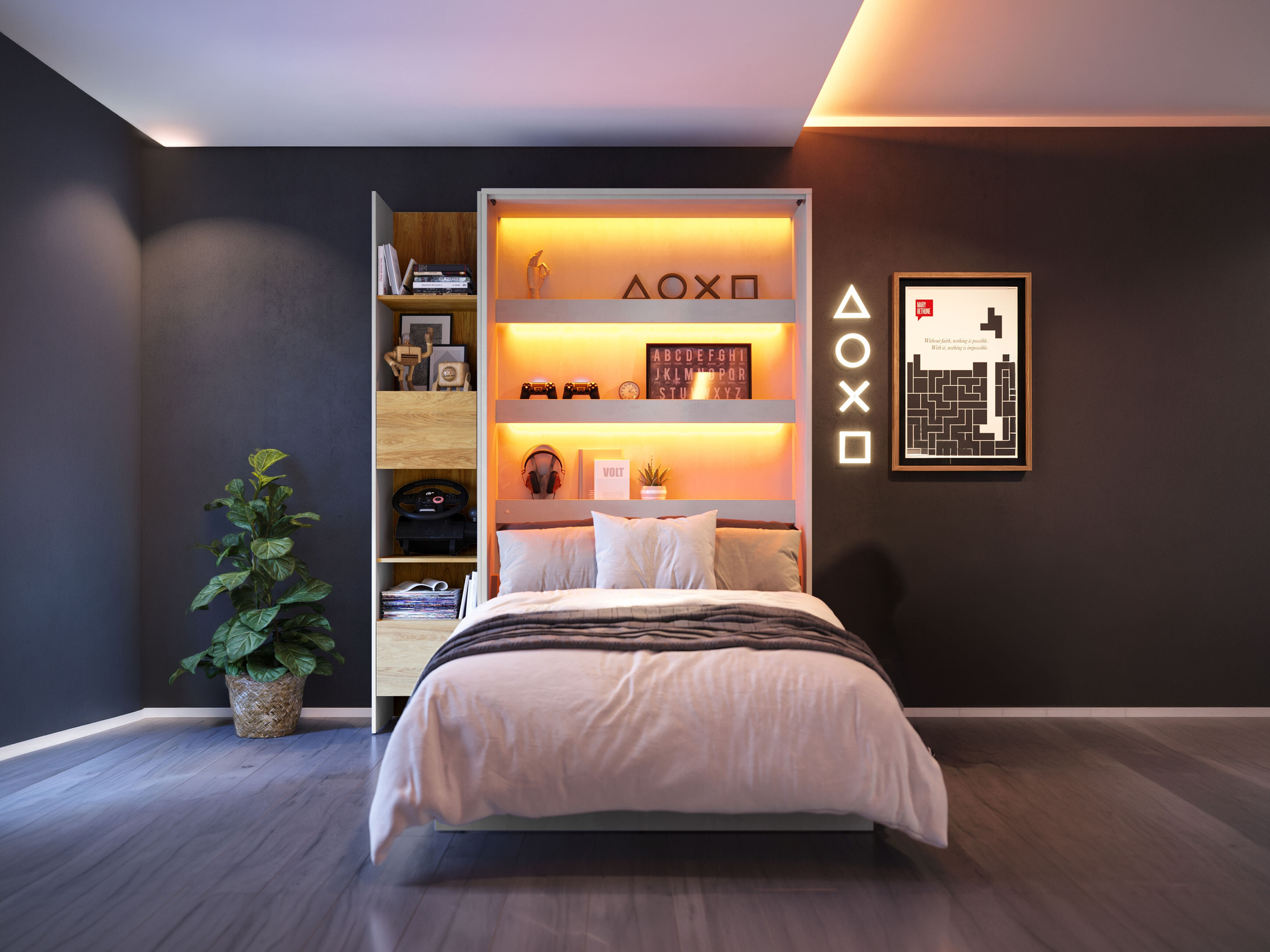 Lit escamotable Concept Lenart I (120 x 200 cm)