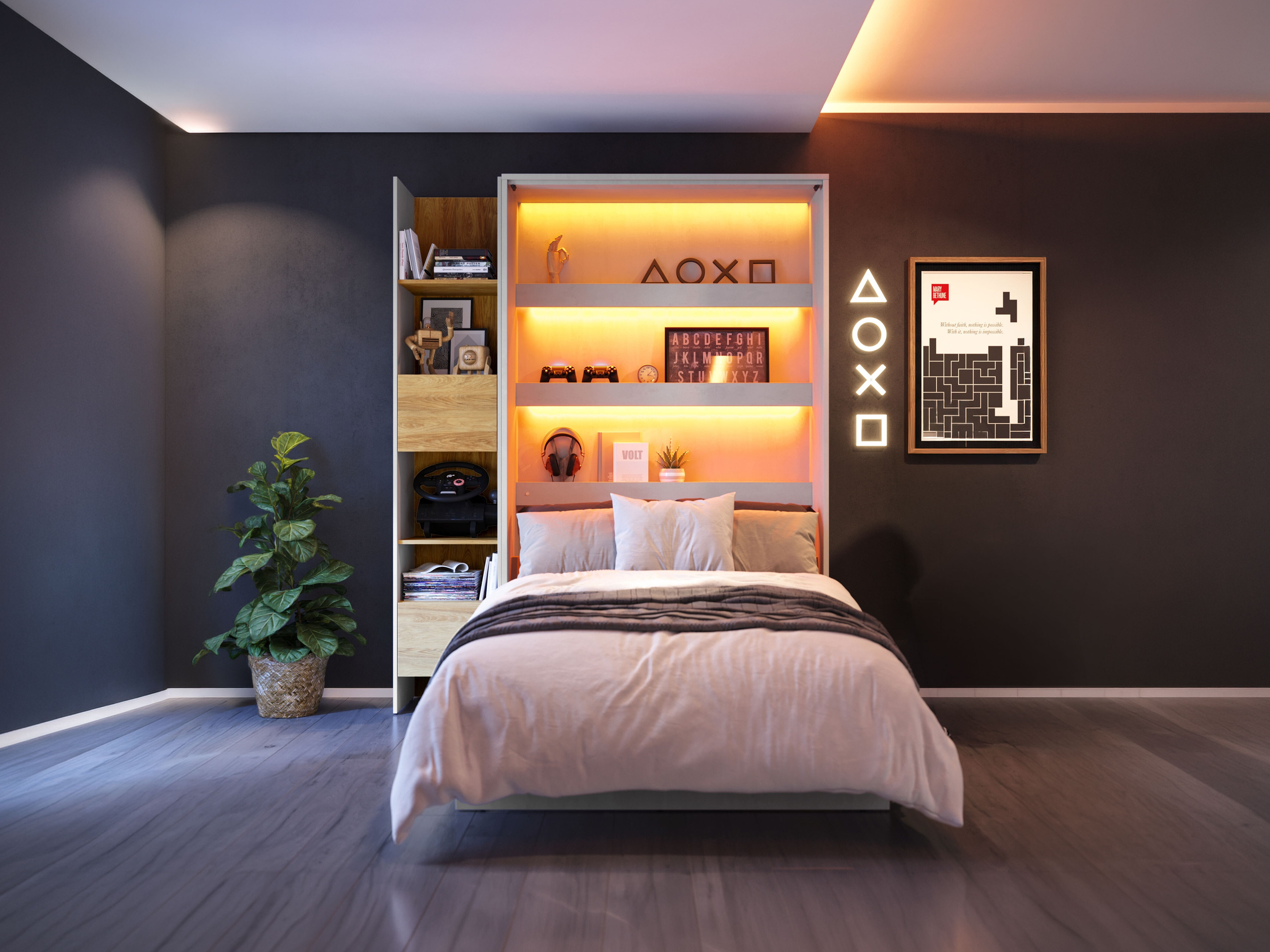 Lit escamotable Concept Lenart I (90 x 200 cm)