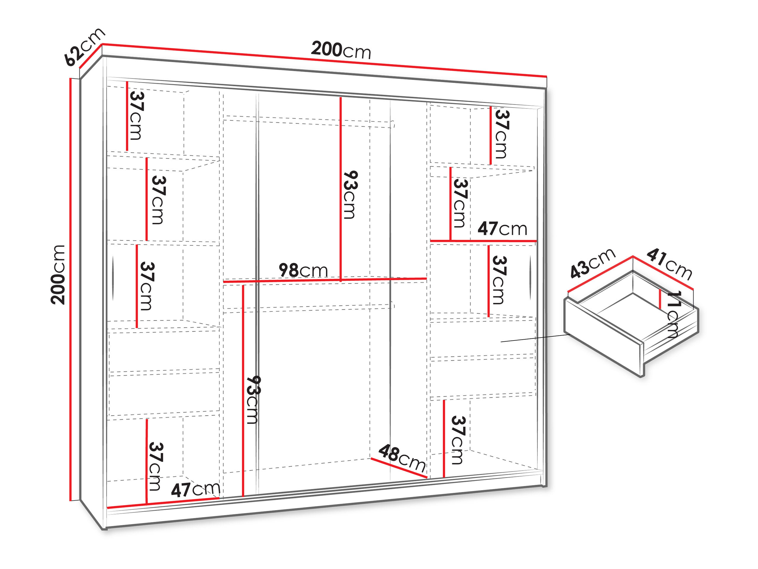 Armoire Hartford 507 (Noir)