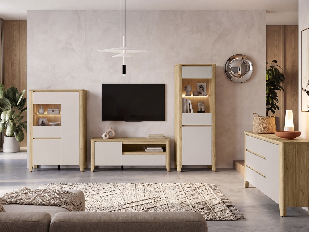 Commode Talduno 105 (Chêne clair + Cachemire)