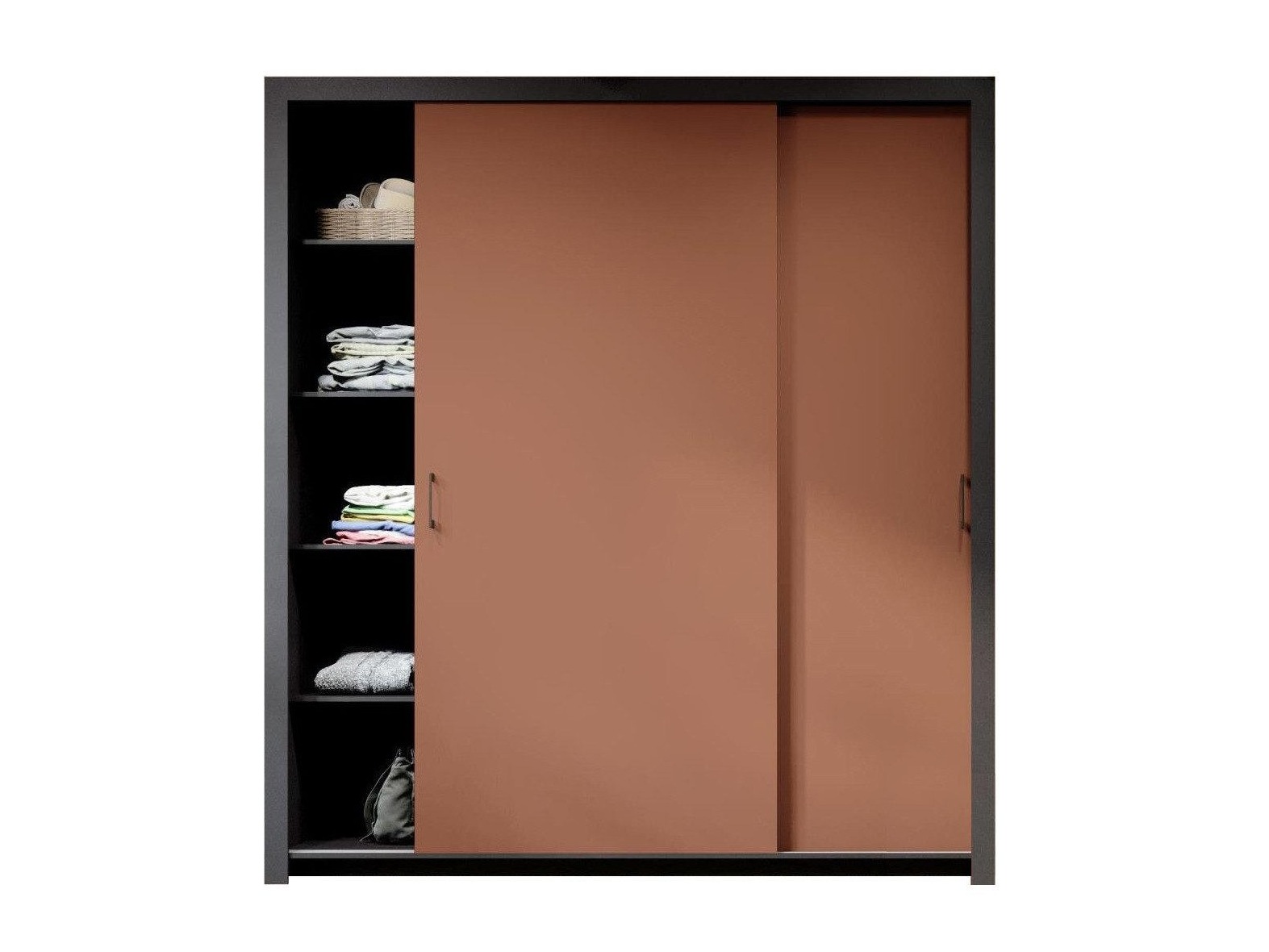 Armoire Murrieta 192 (Noir + Marron)