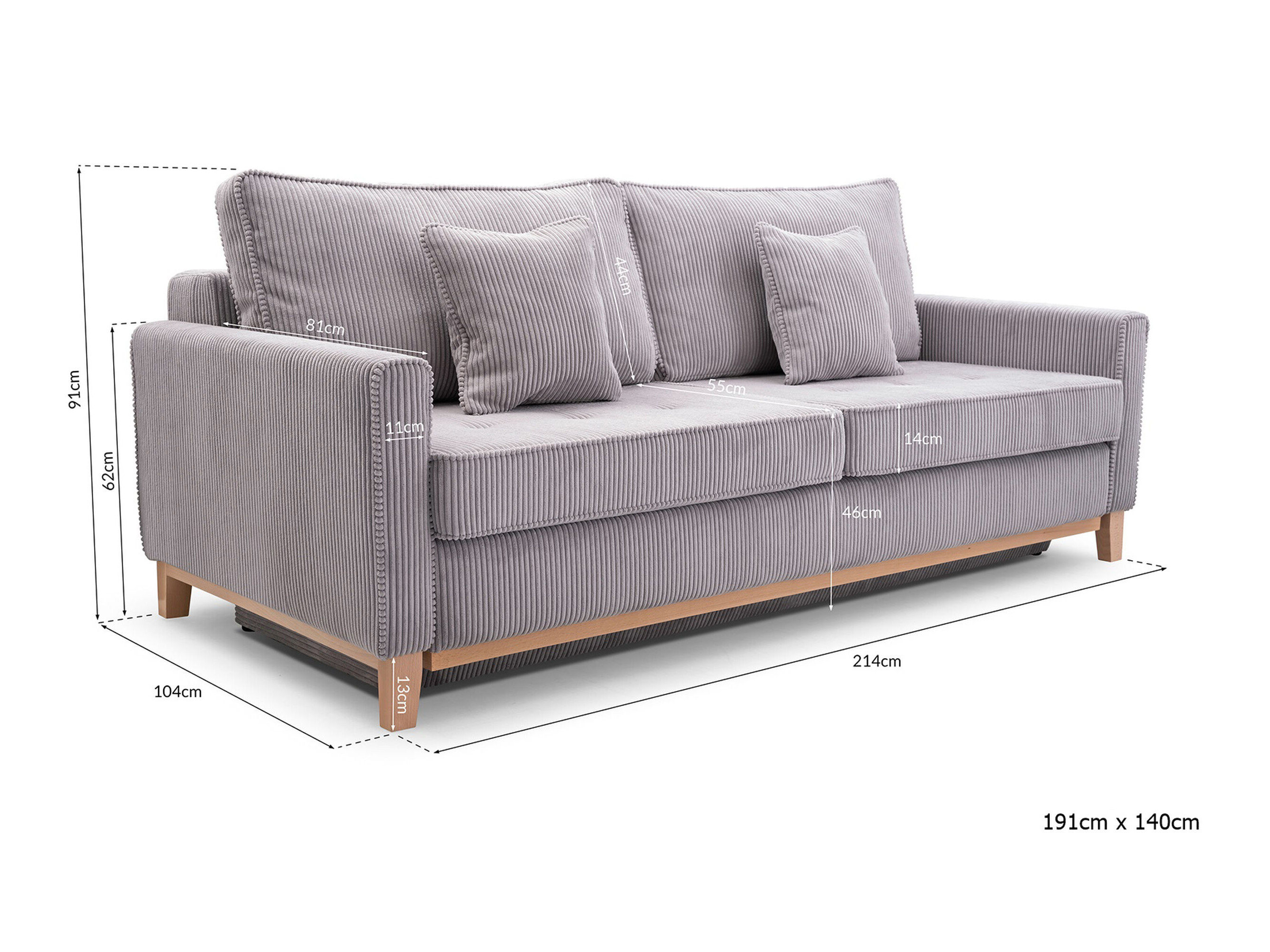 Canapé convertible Lufkin 129 (Anafi 22)