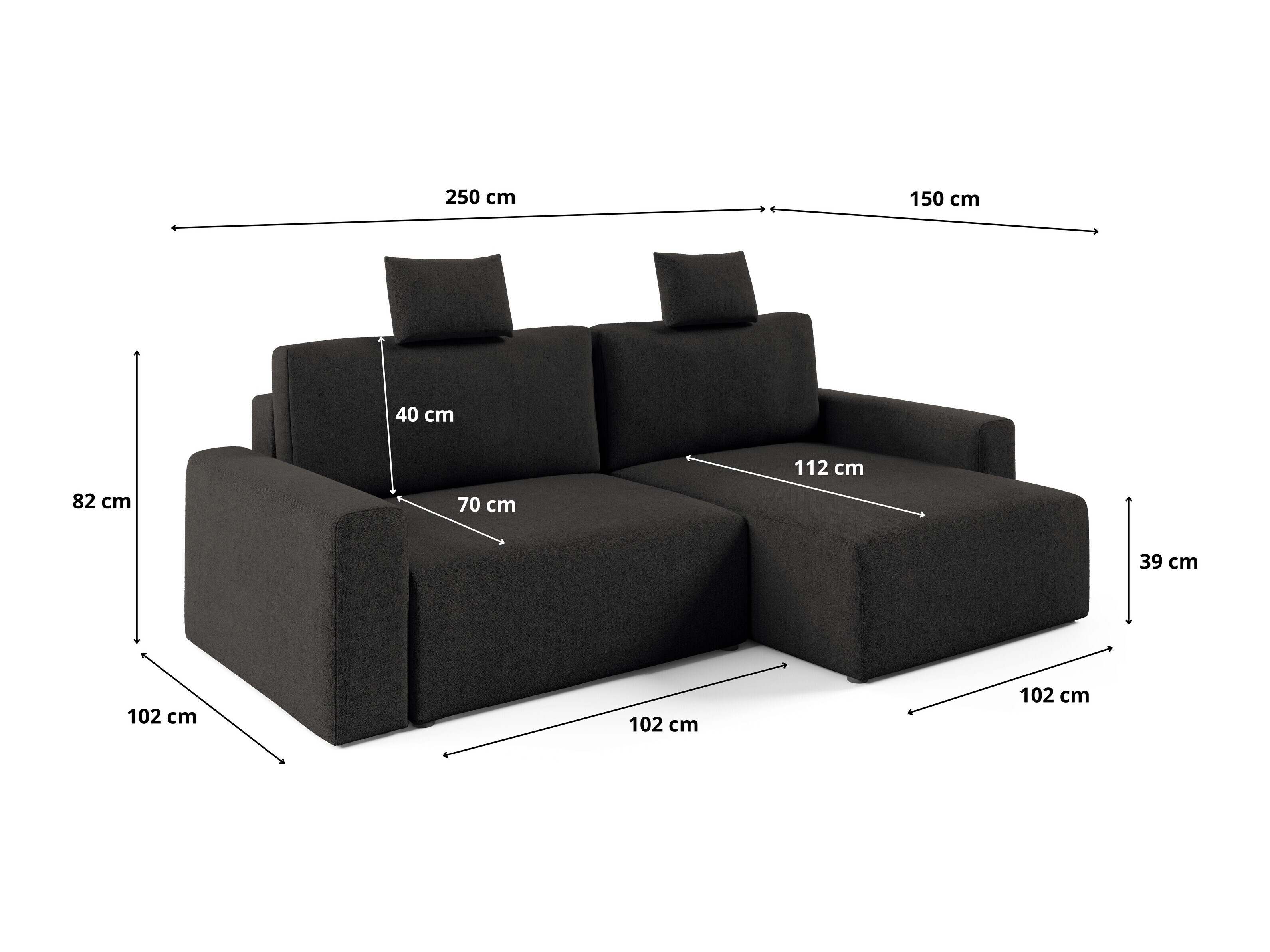 Canapé d'angle Franklin 225 (Sicuro 80)