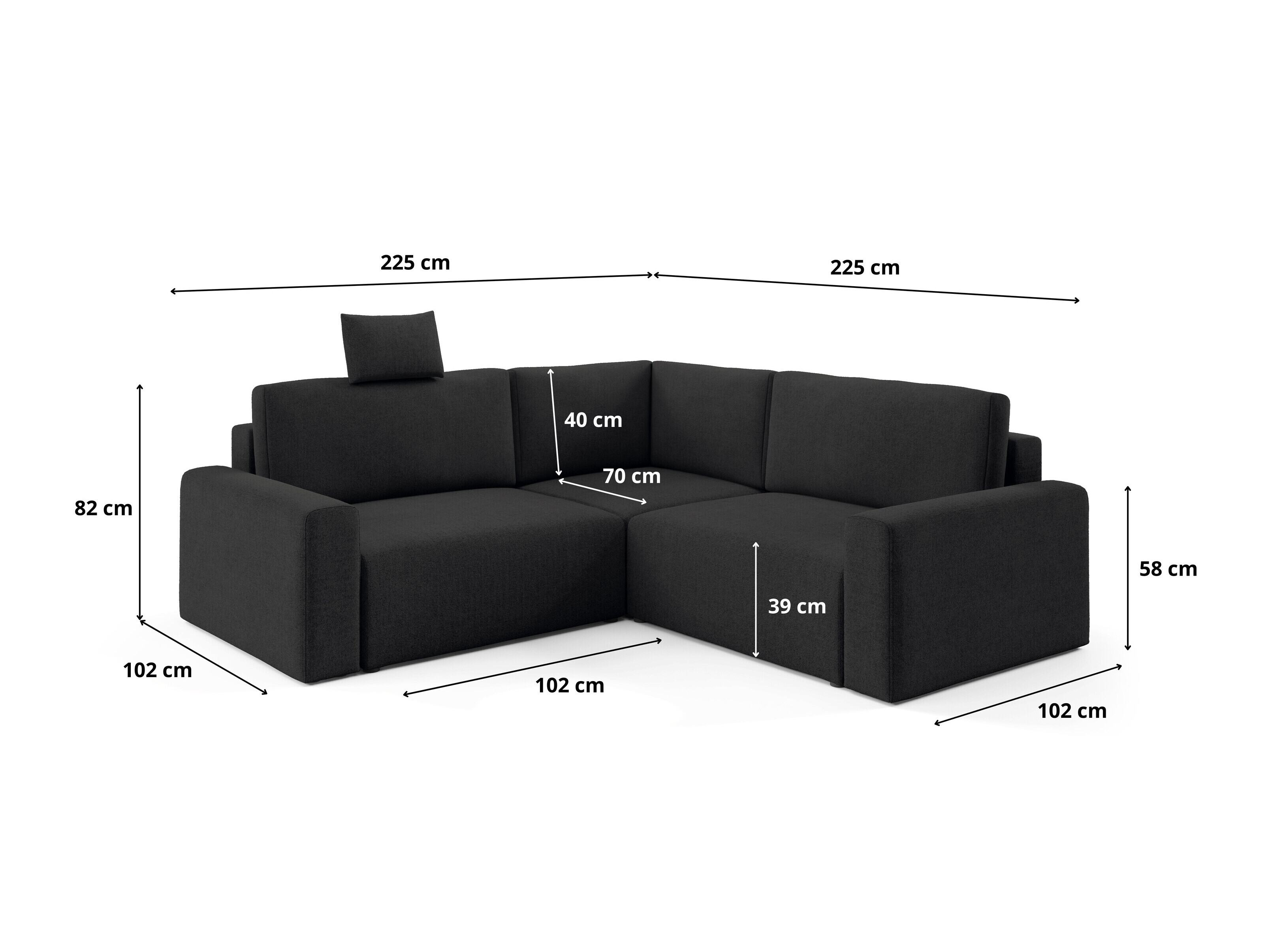 Canapé d'angle Franklin 226 (Sicuro 80)