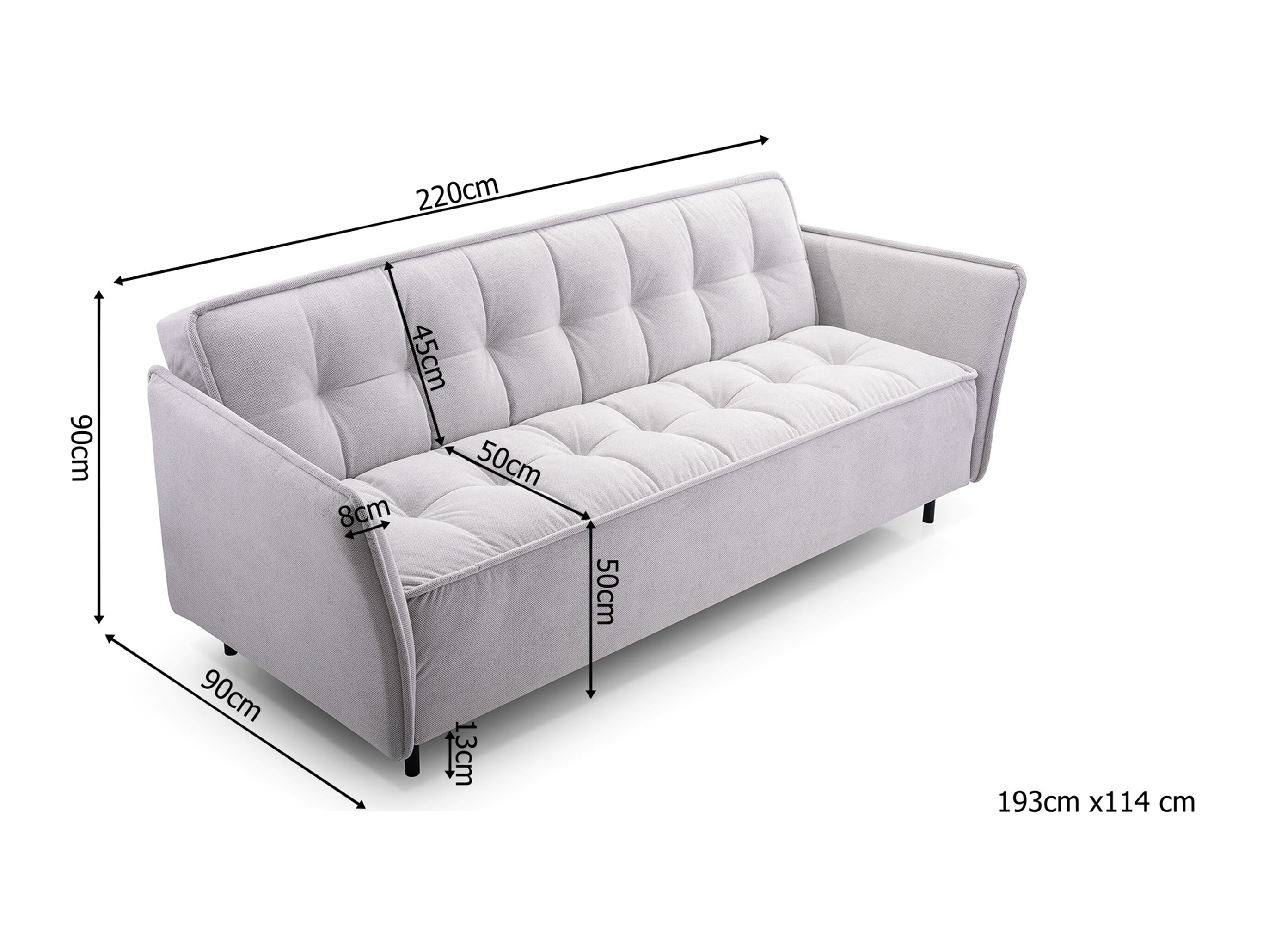 Canapé convertible Lufkin 130 (Curio 55)