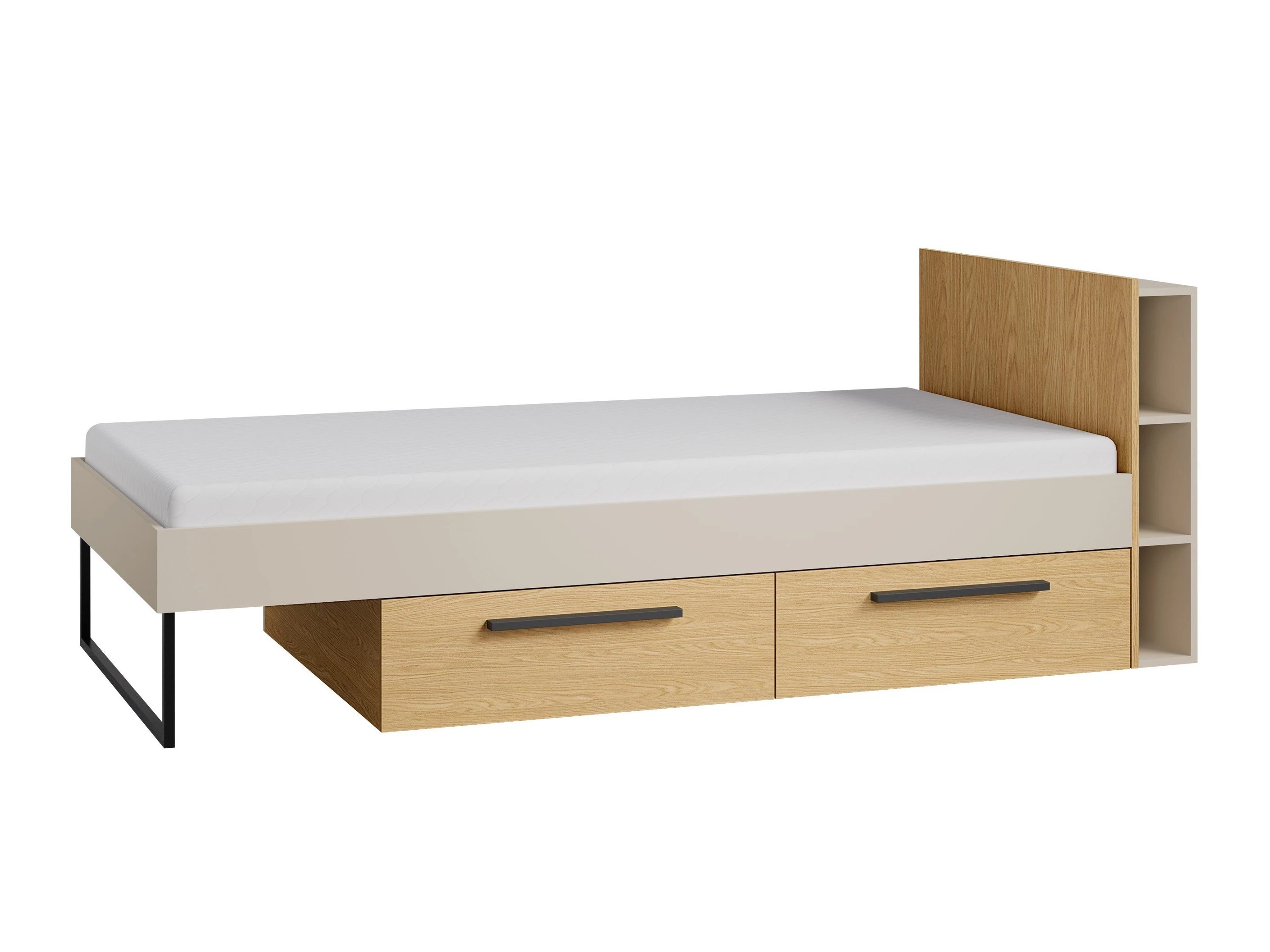 Lit Etruva 110 (Cachemire + Chêne)