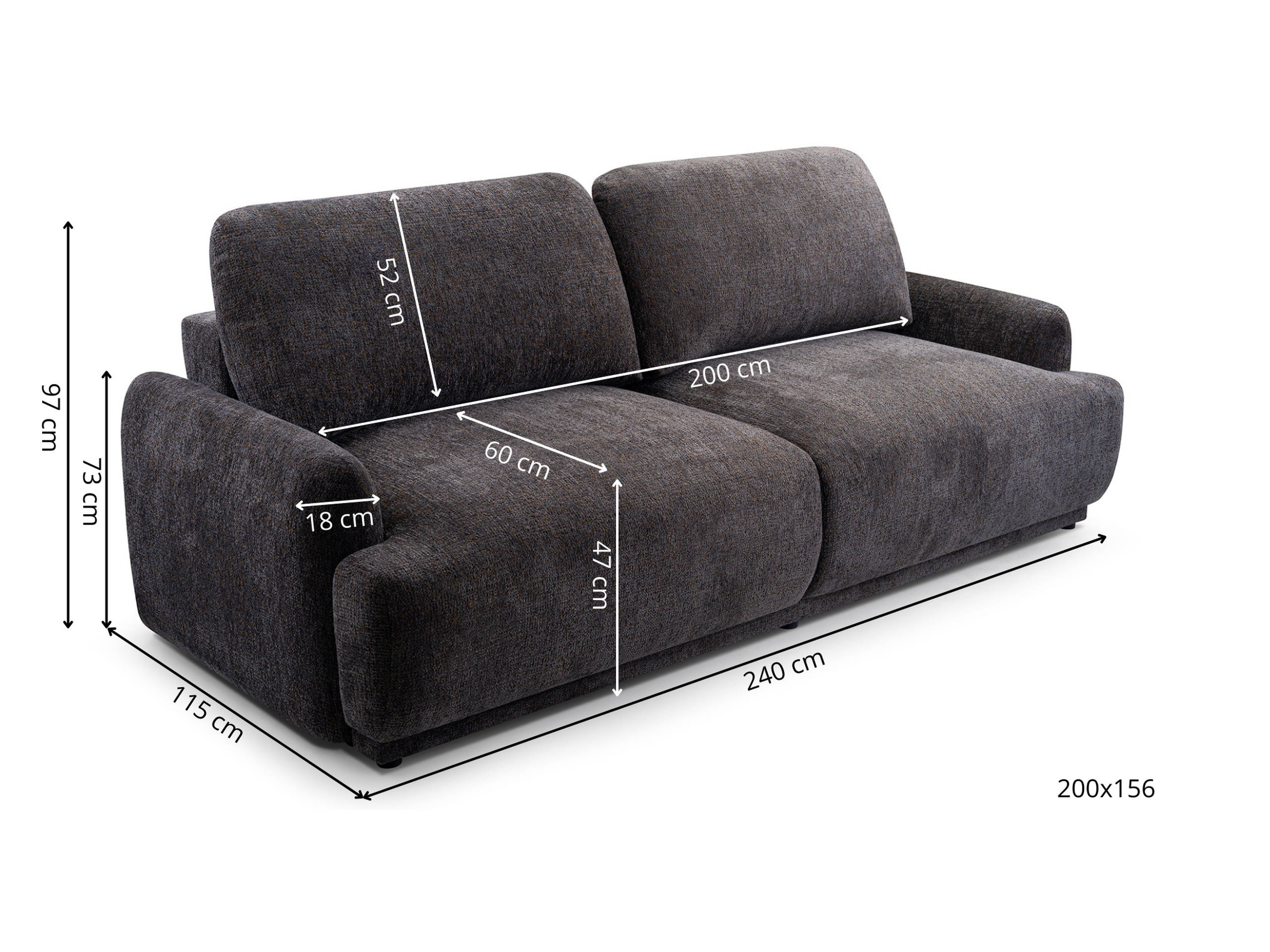 Canapé convertible Lufkin 113 (Bello 03)